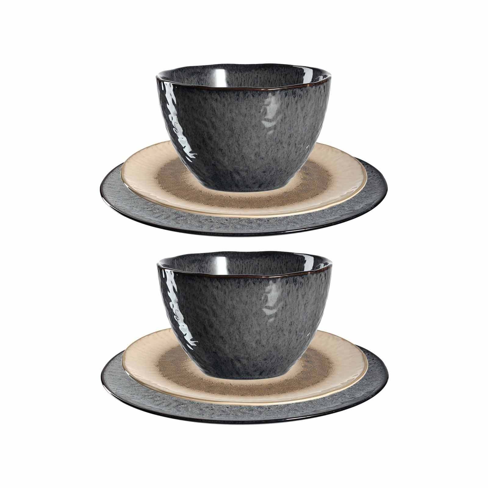 LEONARDO Kombiservice Matera Set Dinner-Set jeweils 2 6er Keramik, zwei für (6-tlg), einer aus Schale Geschirrset Tellern Personen und