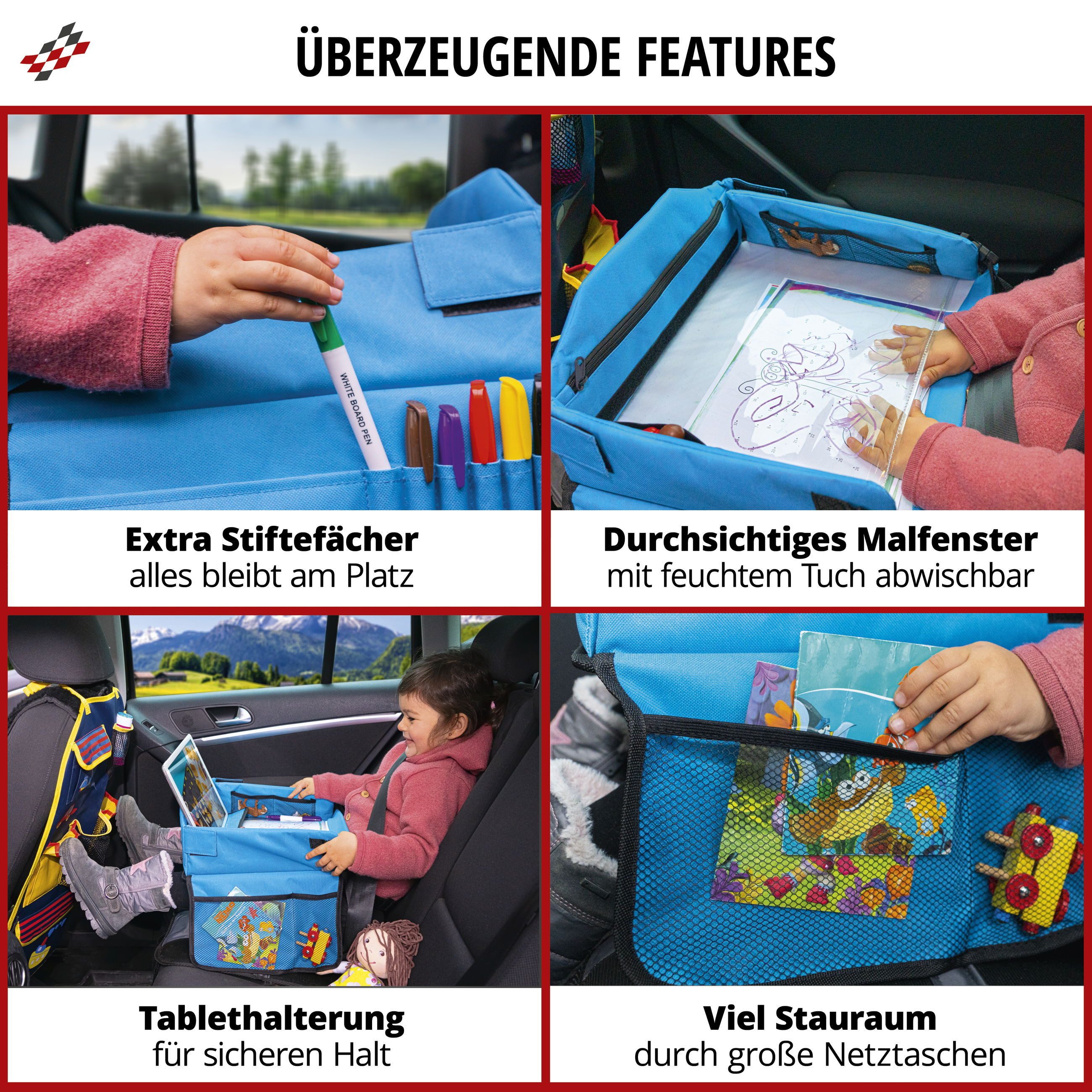 WALSER Autokindersitz Kinderreisespieltisch Lenny, ab: ab 4 Jahre, bis: - 10 Jahren, (1 Stück, 1-tlg)