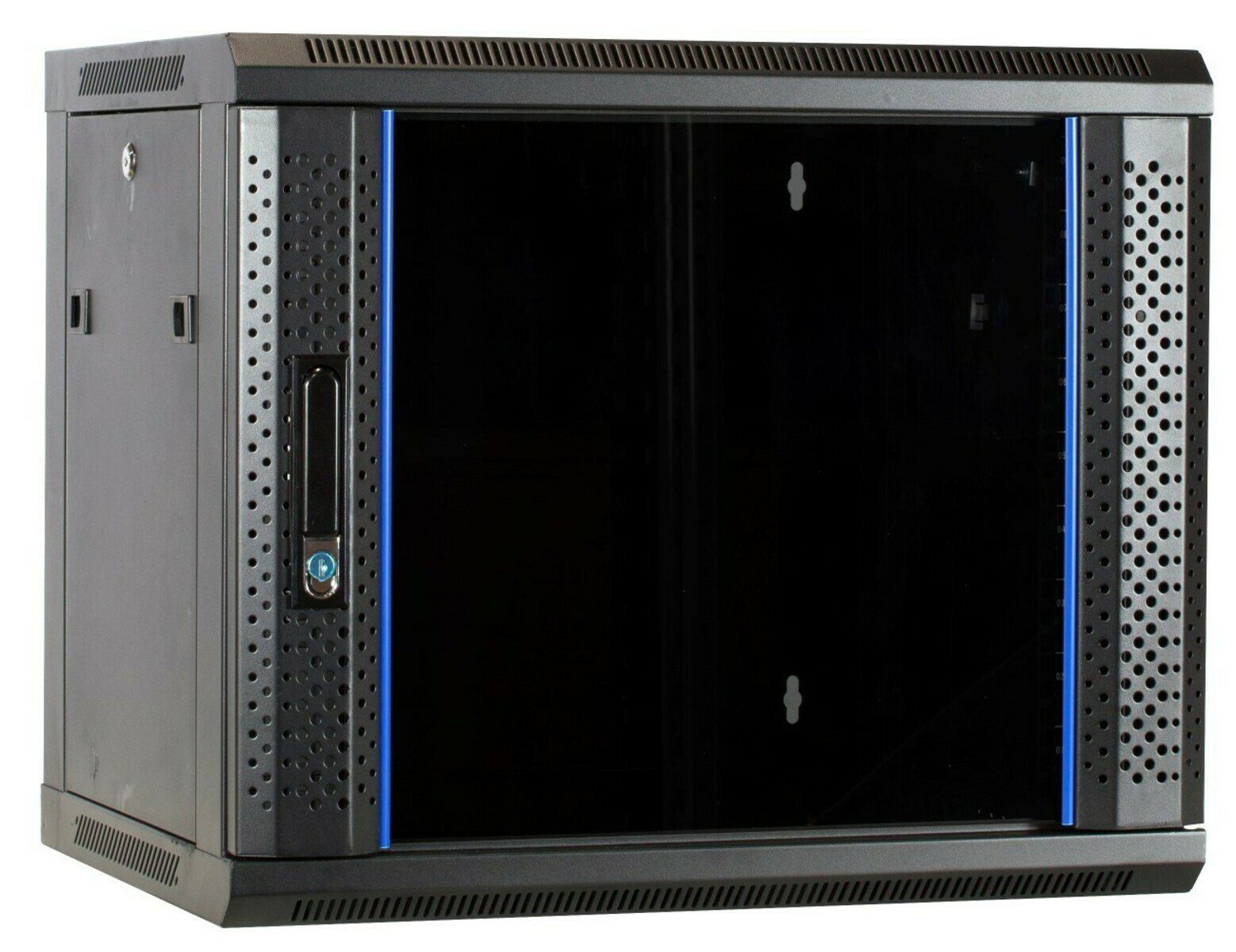 DSIT Wandgehäuse DSIT 9 HE Serverschrank, Wandgehäuse, mit Glastür (BxTxH) 600 x 450 x, Glas, Schwarz
