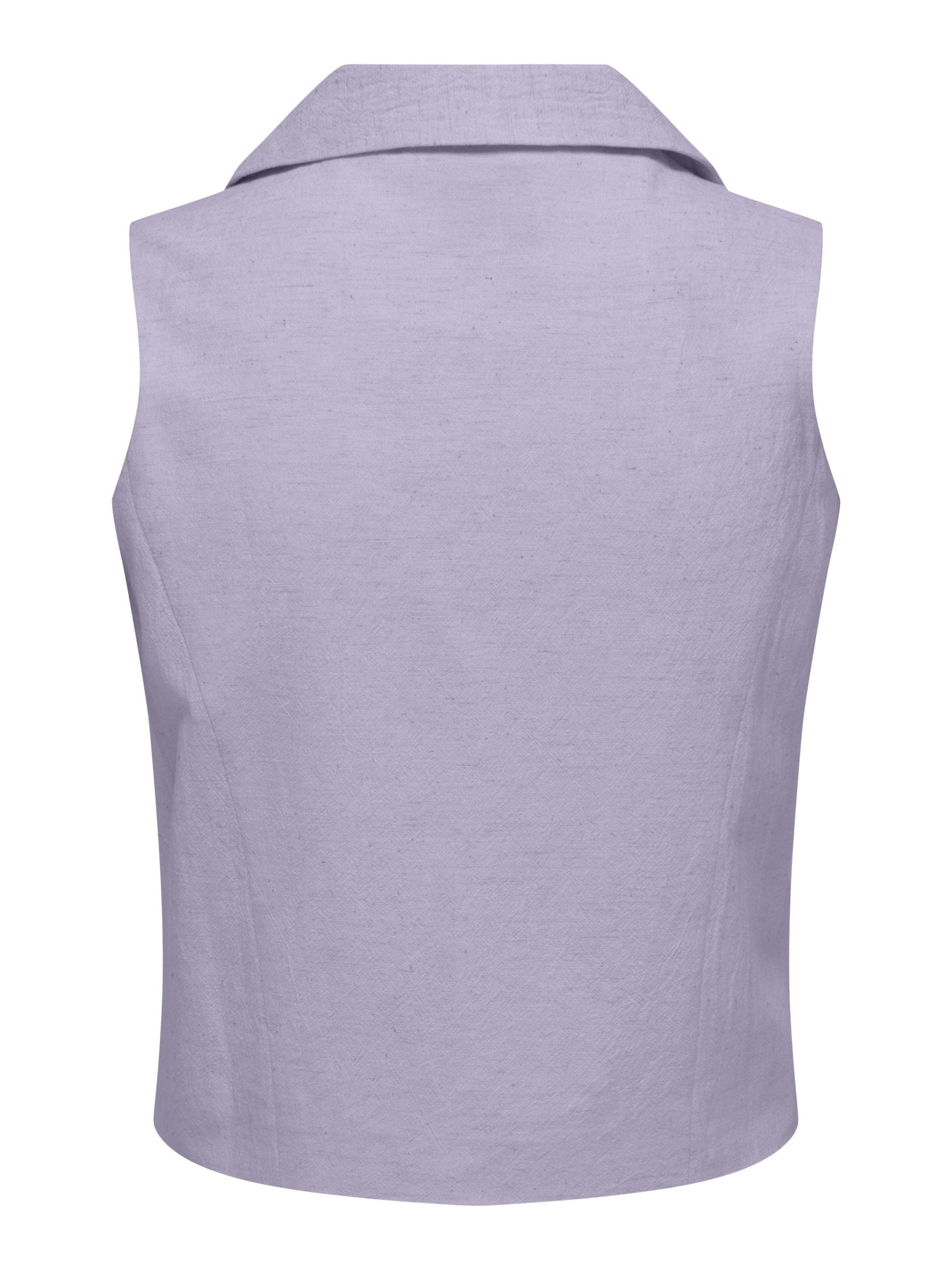 JDY T-Shirt JDYMILAN LINEN S/L WAISTCOAT WVN NO