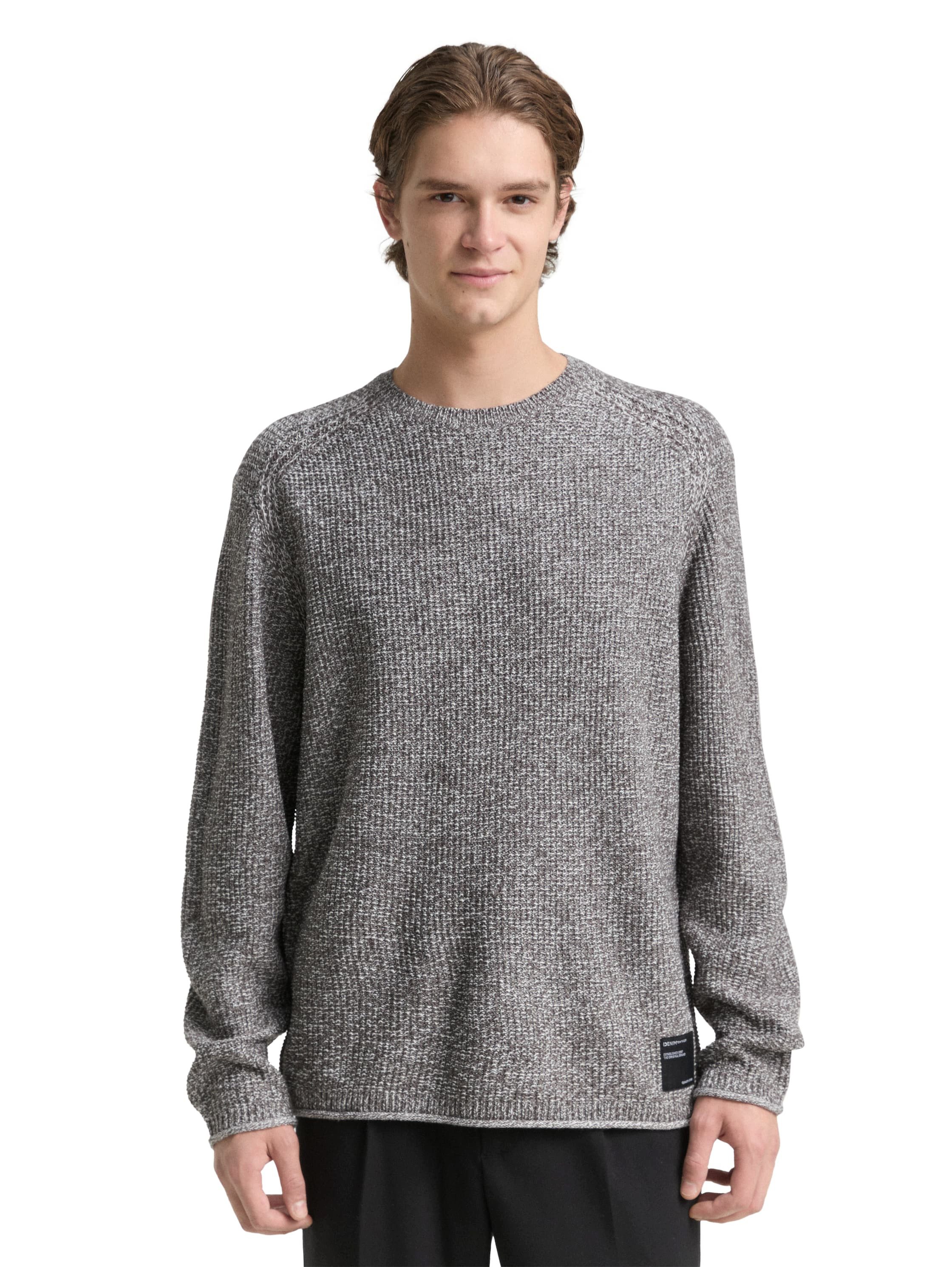 TOM TAILOR Denim Strickpullover mit Logo Stickerei günstig online kaufen