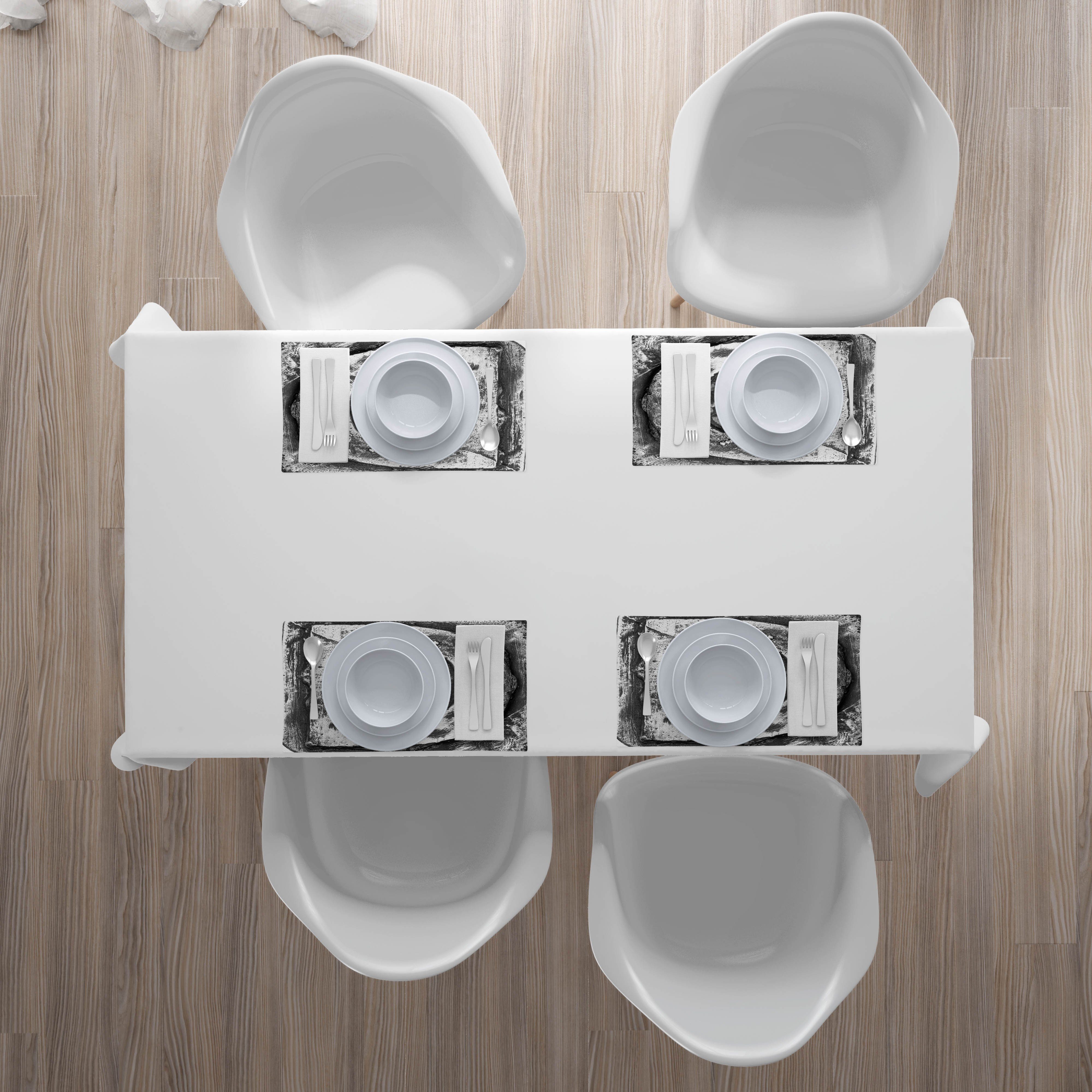 Platzset, Waschbare Stoff Abakuhaus, 4 aus Küche Teilig-St., D Alphabet-Charakter-Kunst Tischdekorations (4-teilig, Buchstabe 4x), Set Esszimmer Digitaldruck
