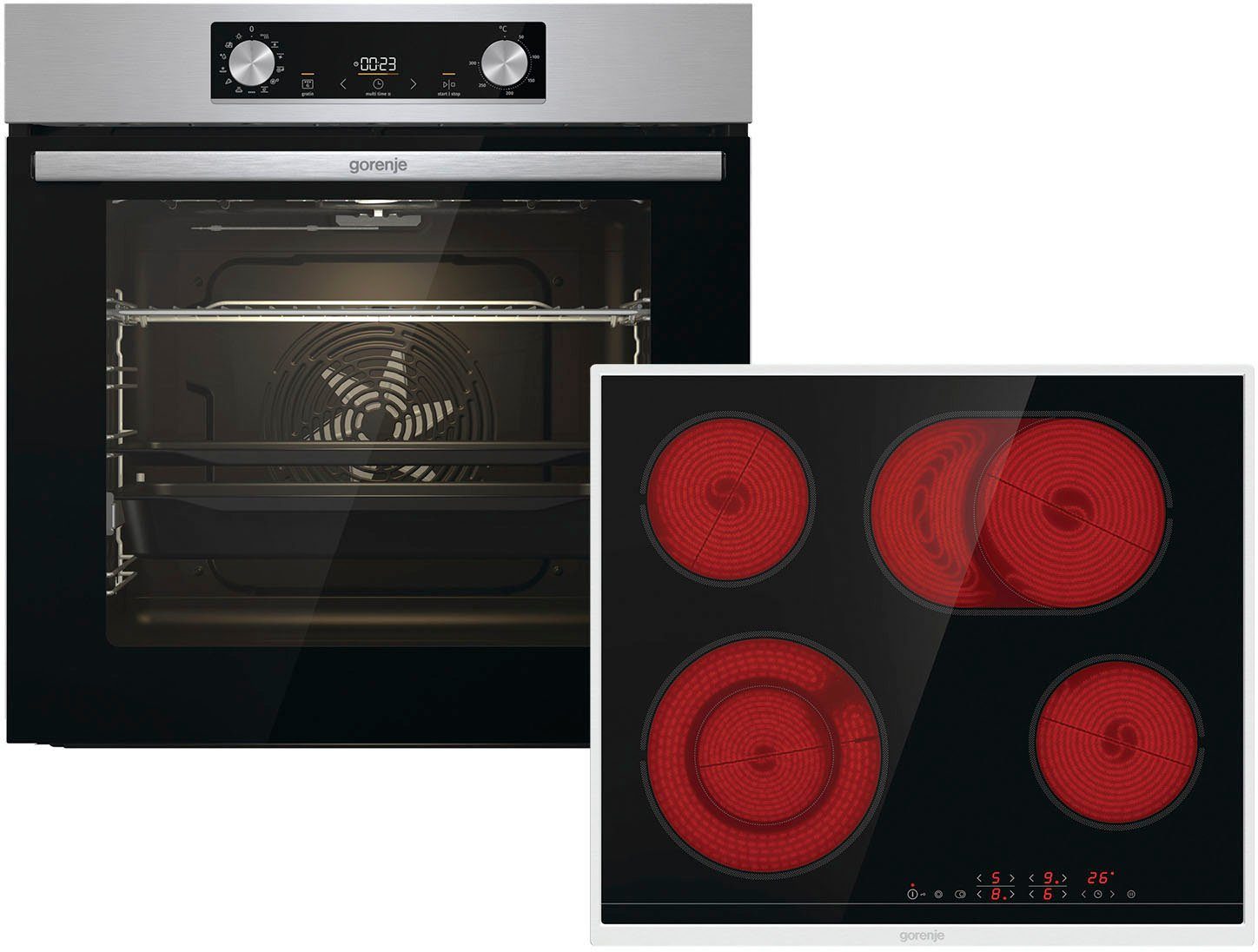 GORENJE Backofen-Set Steam Set, mit 1-fach-Teleskopauszug edelstahlfarben | Backofen-Sets