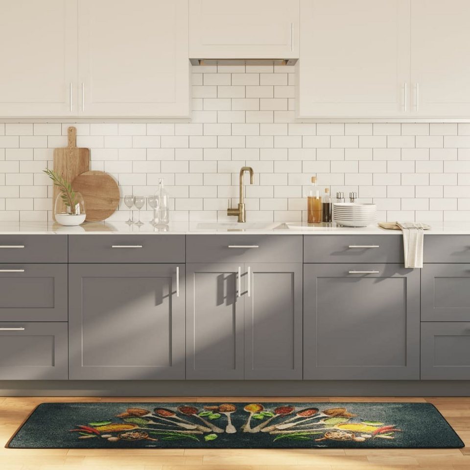 Teppich Küchenteppich Mehrfarbig 60x180 cm Waschbar Rutschfest, vidaXL,  Rechteckig