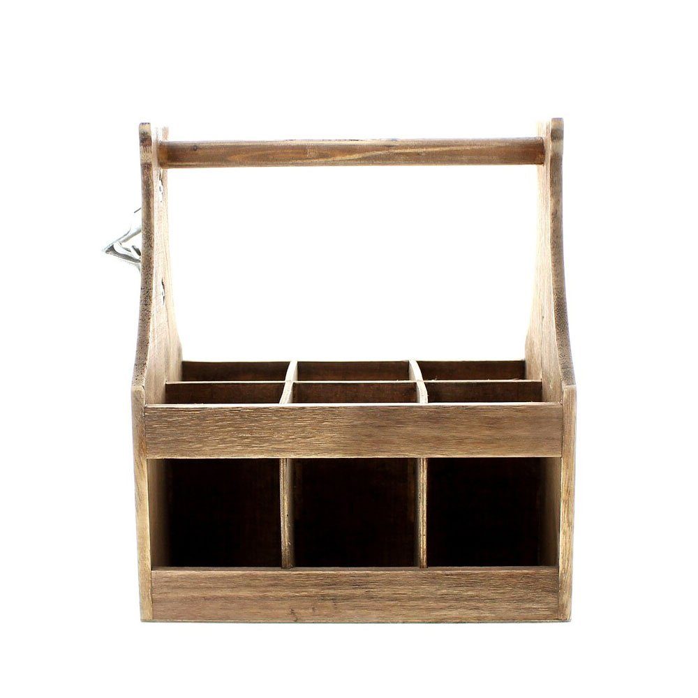 Home-trends24.de Flaschenträger Flaschenträger Opener Shabby Look Holz Mit Öffner