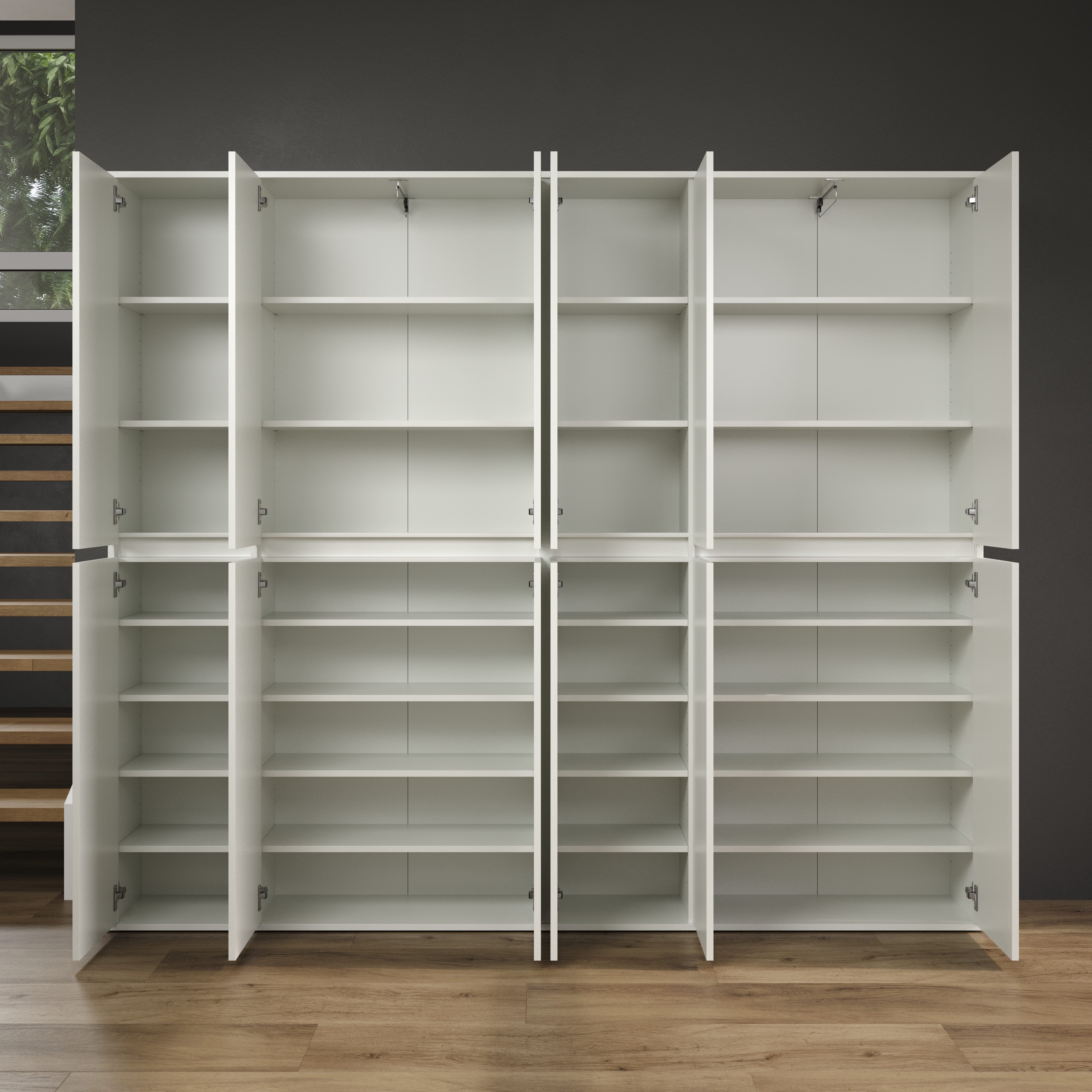 Home affaire Garderoben-Set Novara, (Komplett-Set, 2-St), Garderobenschränke mit insgesamt 32 Fächern - (B/T/H) 222/34/191 cm – Bild 5 von 5