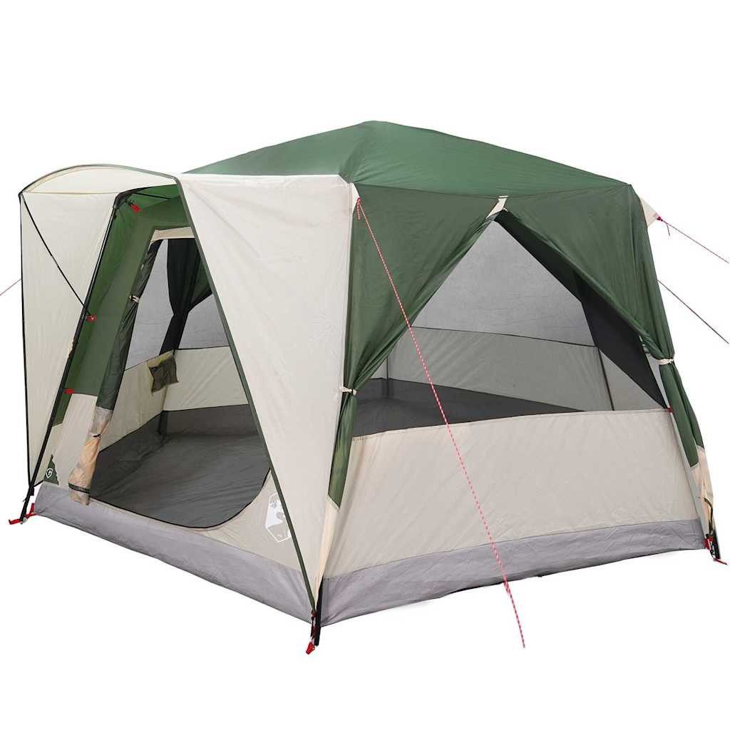 vidaXL Tunnelzelt Kabinenzelt für 5 Personen Grün und Weiß 333 x 317 x 194 cm, (1 tlg)