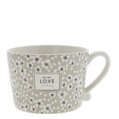 Bastion Collections Tasse Tasse mit Henkel HEY HEY LOVE today Keramik weiß titane, Keramik