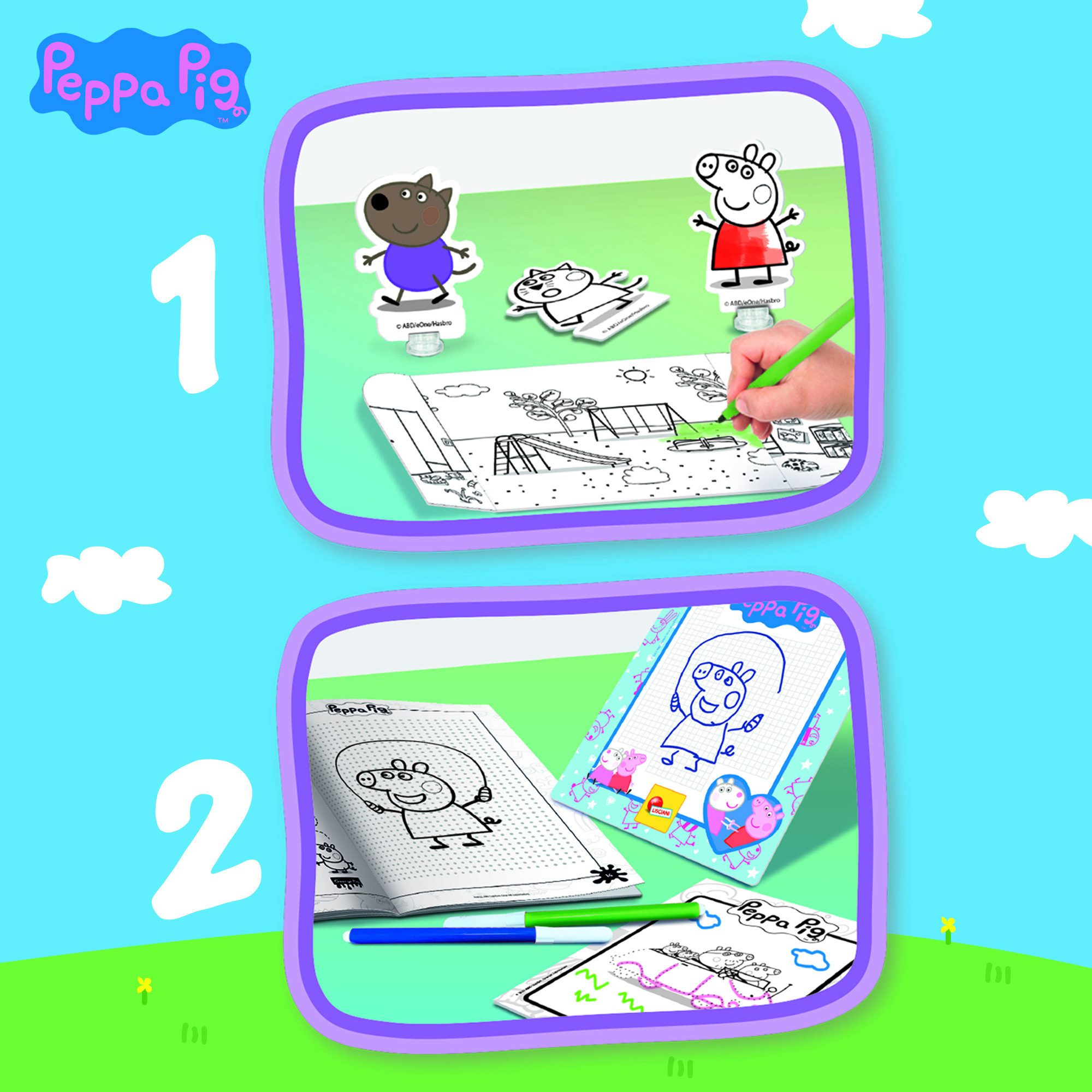 Lisciani Kreativset Peppa Wutz Mal- und Zeichenschule mit Rucksack