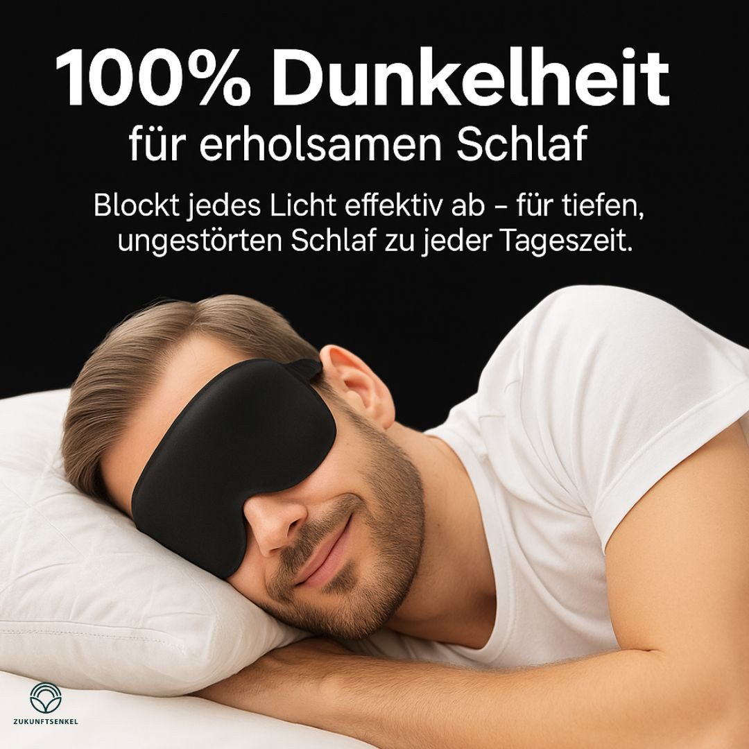 ZUKUNFTSENKEL Schlafmaske 3D Schlafmaske für Damen & Herren – 100% Lichtblocker, Ideal für Reisen, Schlaf & Meditation, Augenfreiraum, verstellbar & weich