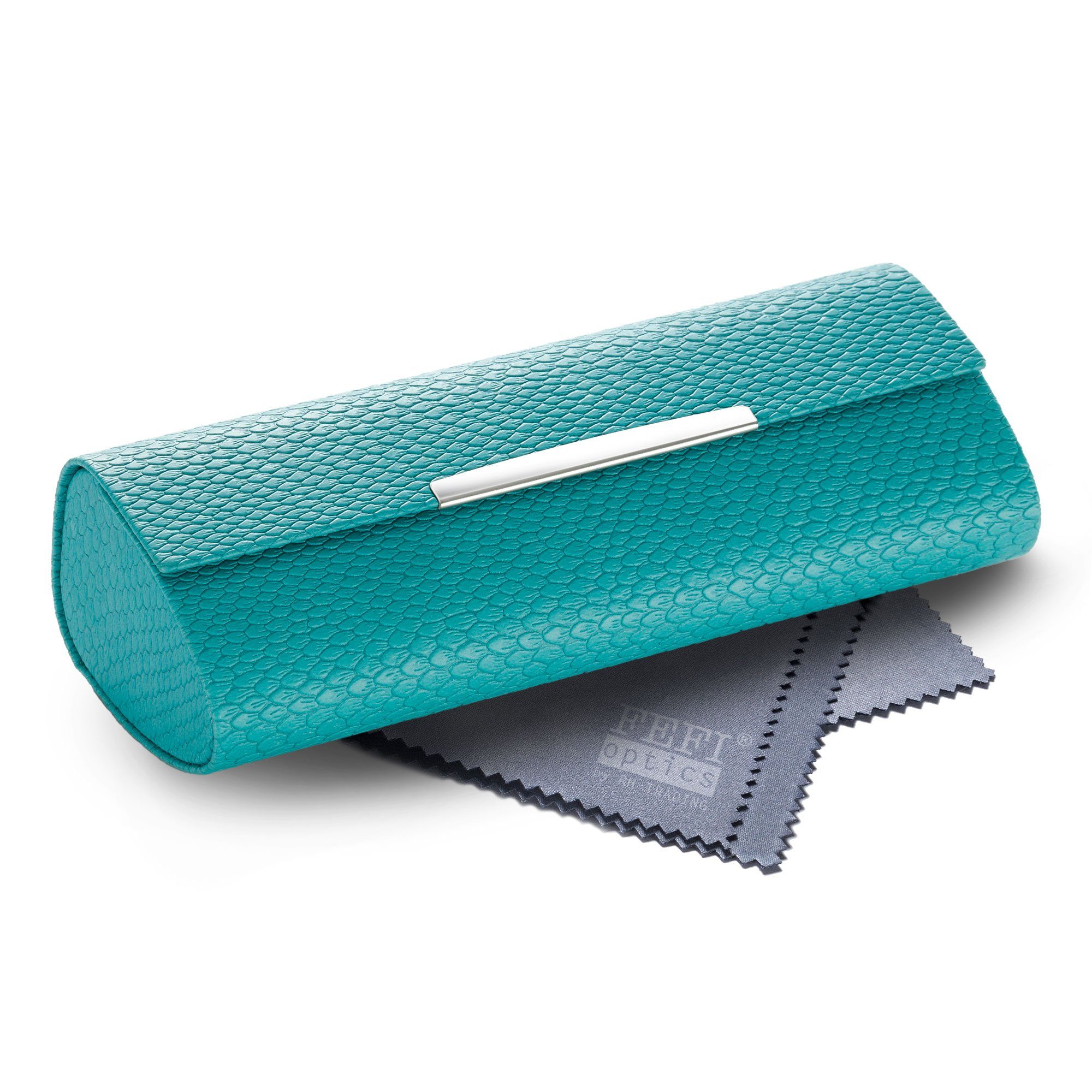 FEFI hardcase brillenkoker Nature - geprent bloemendesign, blauw, M