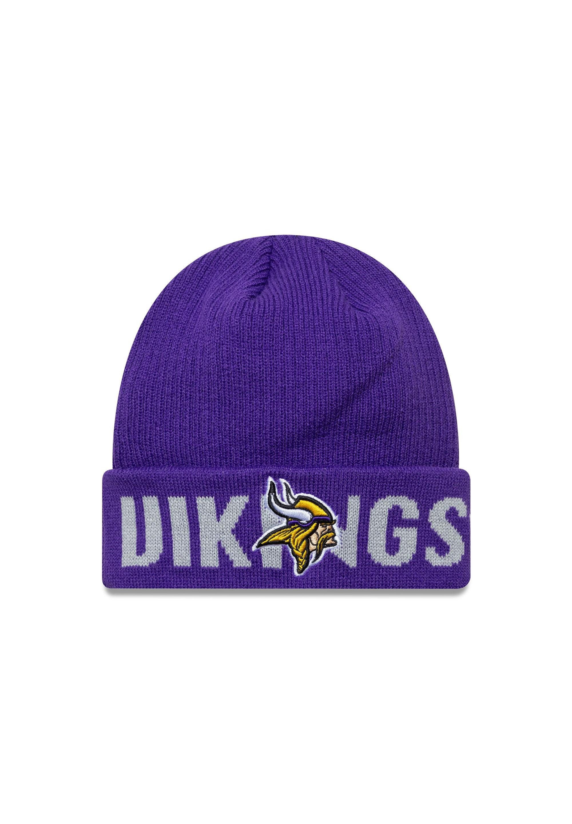 Bommelmütze Minnesota Vikings Wordmark Beanie NFL New Era Lila