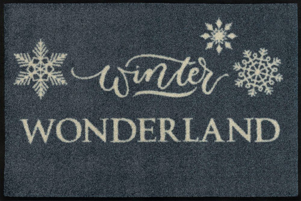 Fußmatte Winter rechteckig, waschbar 7 Outdoor und Spruch, Wonderland, mit wash+dry Höhe: geeignet, In- mm, Kleen-Tex, by Schmutzfangmatte