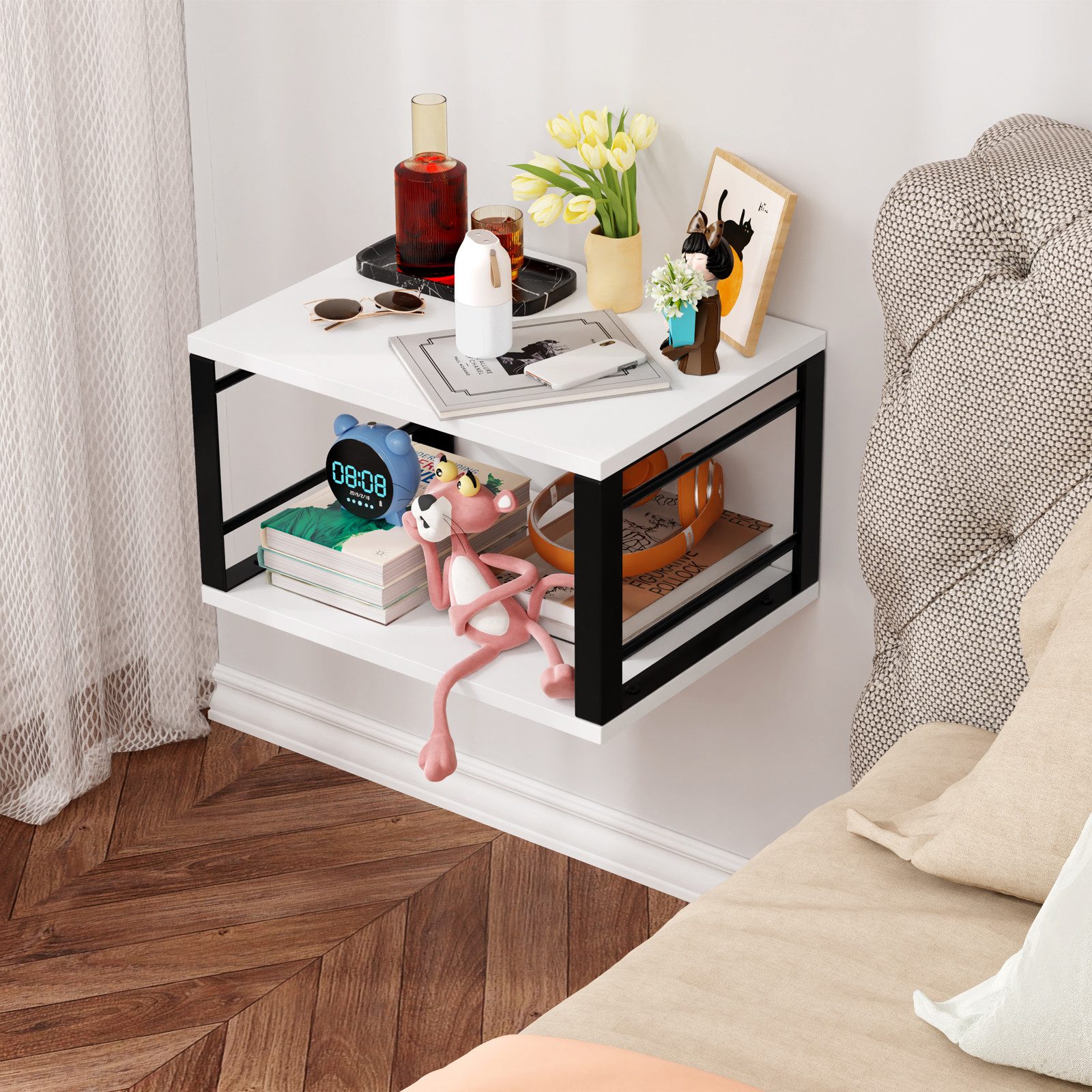 JEOBEST Nachttisch Schwebender Nachttisch, Wandmontiertes Regal, (2-St), Hä günstig online kaufen