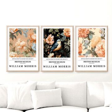 homestyle-accessoires Poster Bilder Bilderset Wandbilder WILLIAM MORRIS 3er Set Print, Wandbild Wandposter -Ohne Bilderrahmen-
