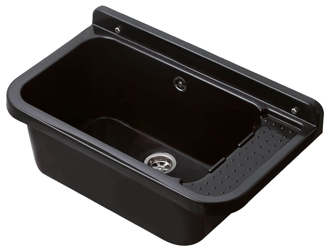 Hydroland Waschbecken Granit Schwarz 60, Ausgussbecken günstig online kaufen