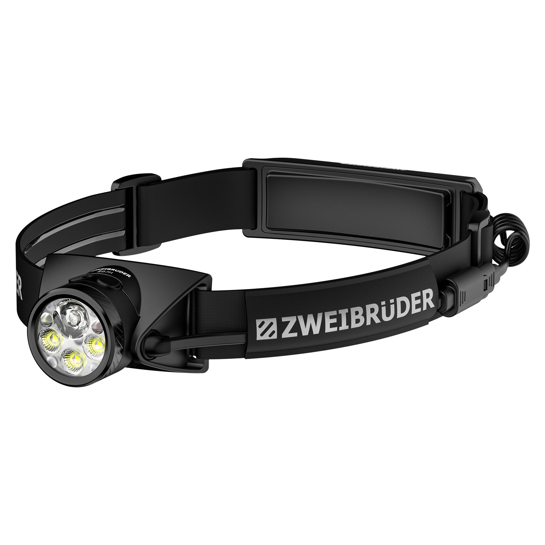 Zweibrüder LED Stirnlampe ZB7H, Focus-Function aufladbar / USB-C Aluminium Rotlicht + Rücklicht (rot)