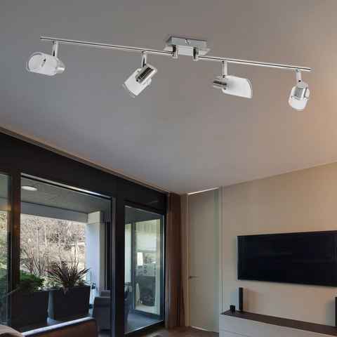 etc-shop LED Deckenleuchte, Leuchtmittel nicht inklusive, Deckenleuchte schwenkbar Deckenlampe 4 Strahler