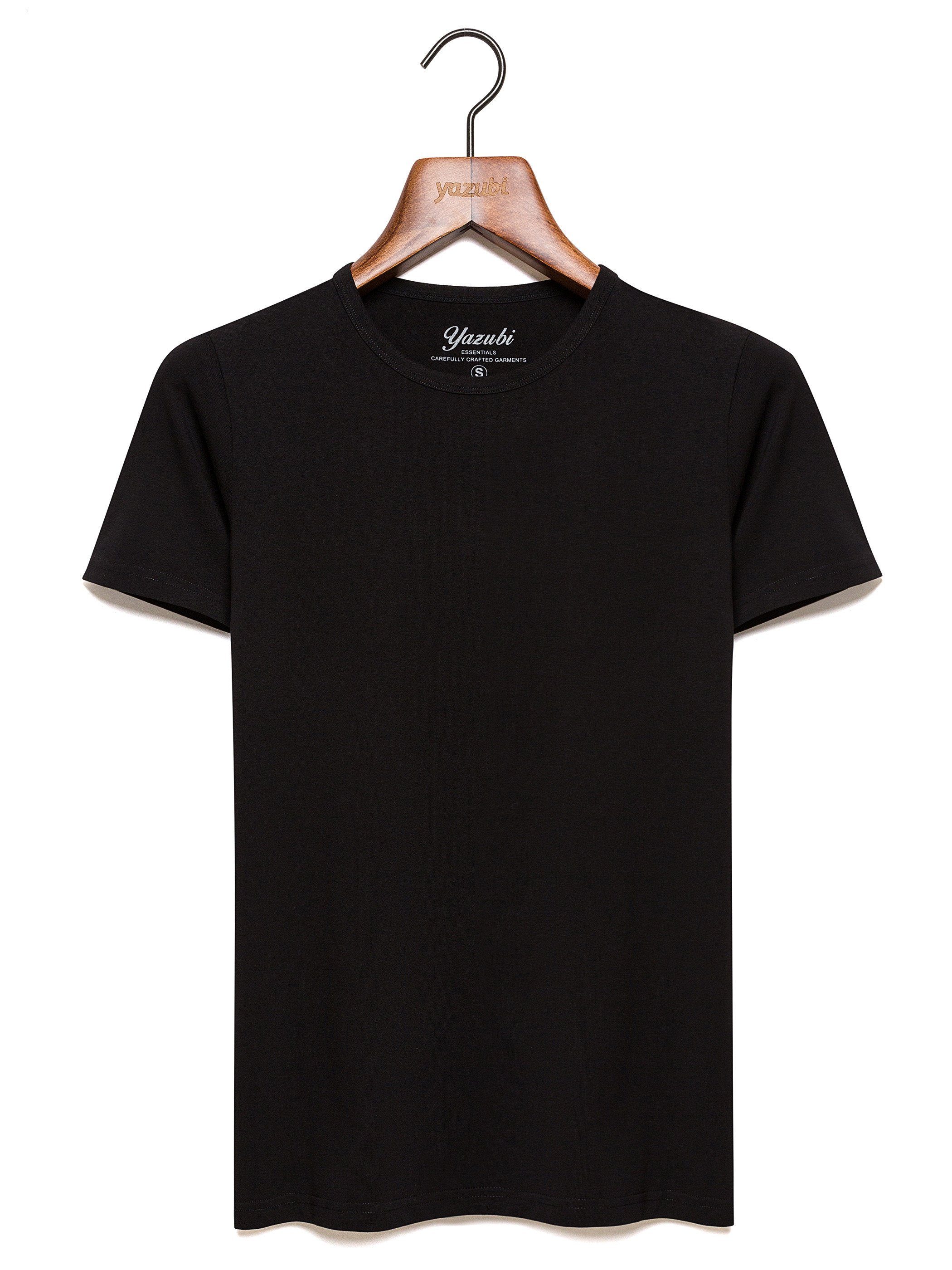 Neck Yazubi 194008) T-Shirt T-Shirt Rundhalsshirt Crew (black Mythic Basic 3-Pack (Set) modernes Schwarz