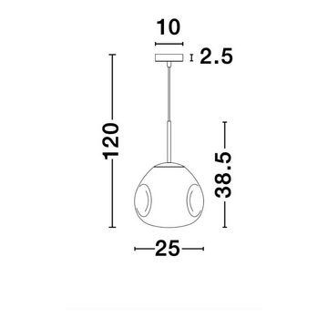 Nova Luce Hängeleuchte Pendelleuchte Lava in Chrom E27 250mm, keine Angabe, Leuchtmittel enthalten: Nein, warmweiss, Hängeleuchte, Pendellampe, Pendelleuchte