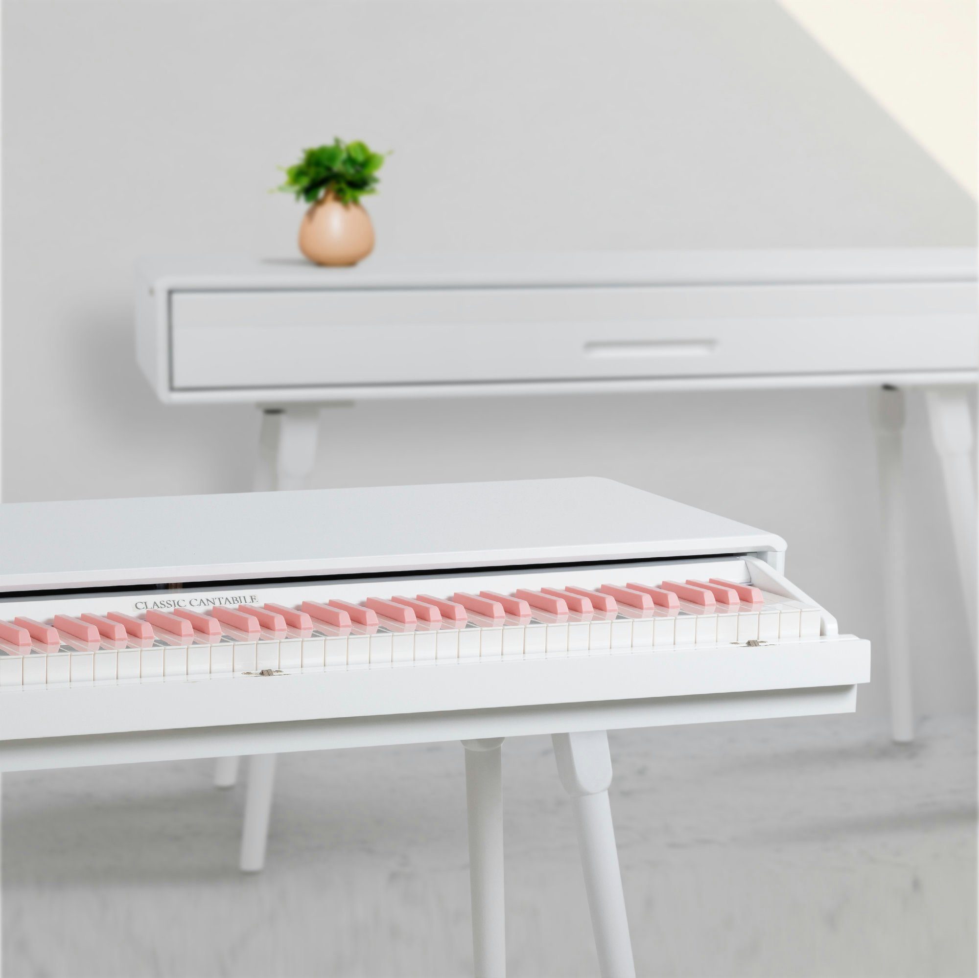 Classic Cantabile Digitalpiano DP-730 WP Weiß matt, Tisch mit eingebautem Digitalpiano 88 Tasten mit Hammermechanik
