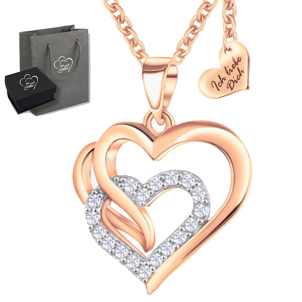 Limana Herzkette 925 Silber Rose-Gold rotgold günstig online kaufen