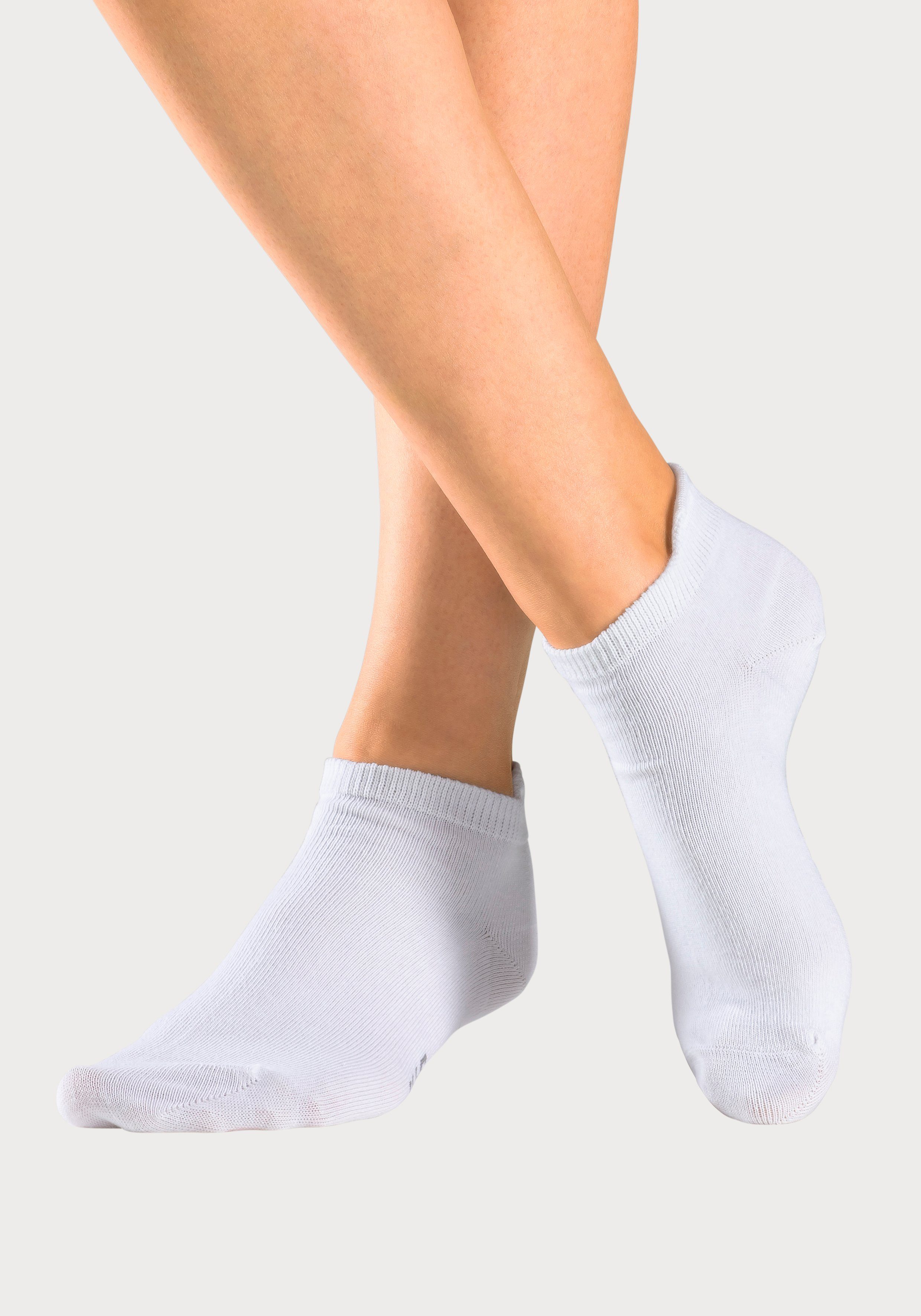 H.I.S Sneakersocken Damen Herren kurze Sportsocken Laufsocken Atmungsaktive Baumwolle (Packung, 8-Paar, Gr. 35-38 bis 43-46) Knöchelsocken mit verlängertem Bündchen hinten