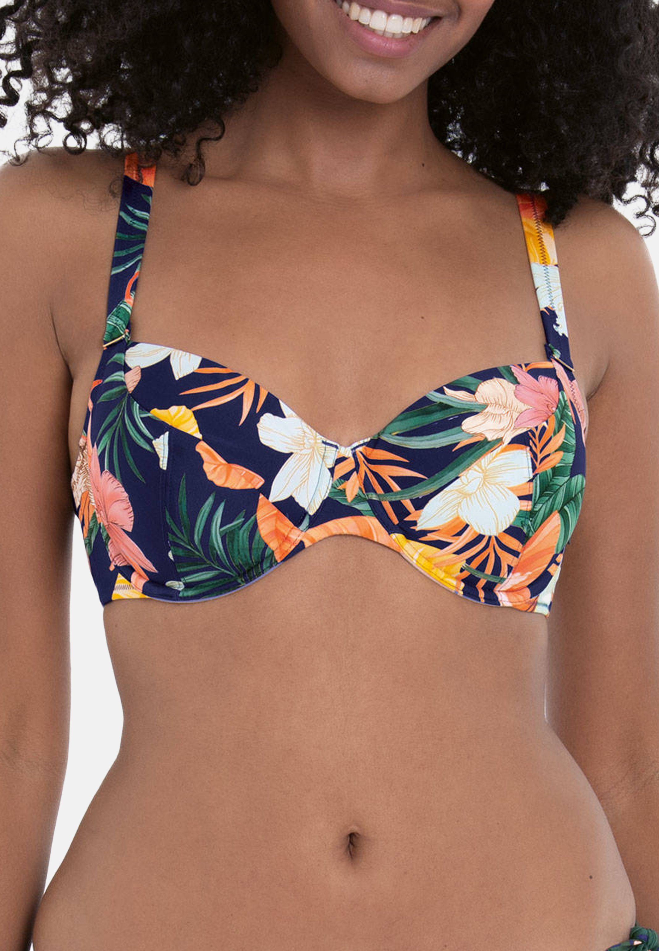 Rosa Faia Bügel-Bikini-Top Tropical Sunset (1-St), Bikini-Top - Extra Halt  auch für große Cups, Farbenfrohes Muster