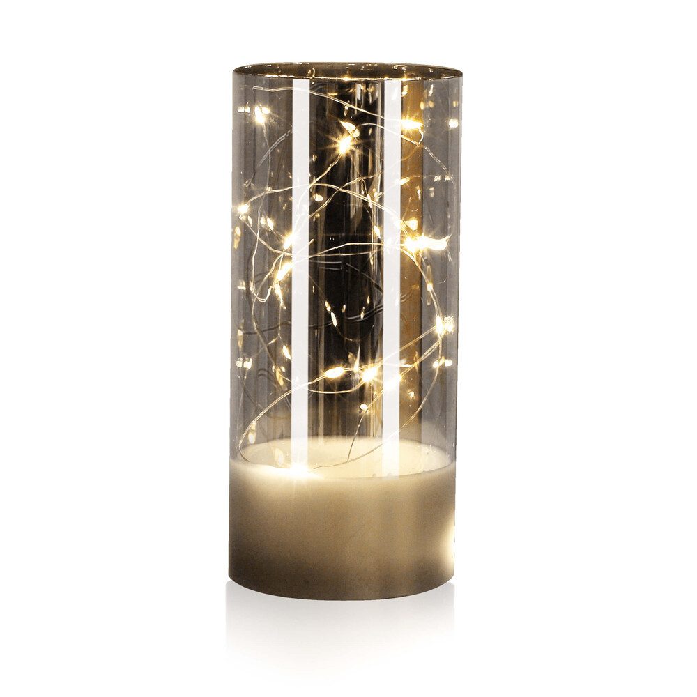 LED Universum LED-Kerze "Kassiopeia" silber, Kerze, batteriebetrieben, IP20