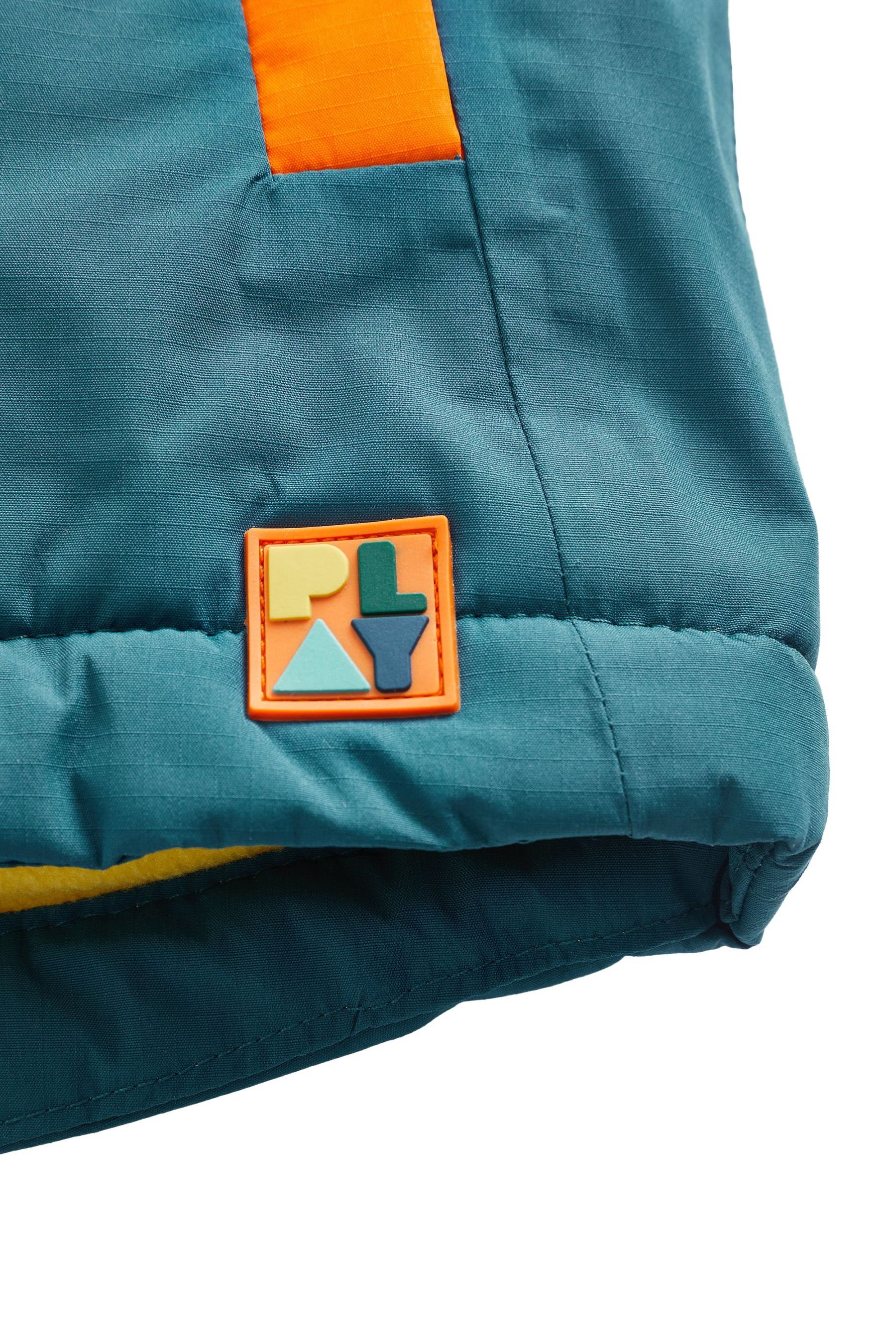 Next Parka Wasserabweisender Mantel mit Fleecefutter Colourblock (1-St) Blue