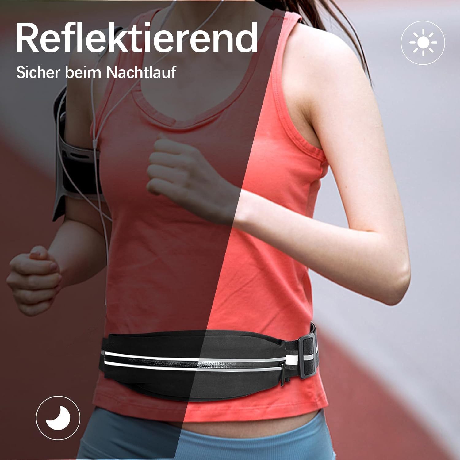 Coonoor Laufgürtel Gürteltasche Schmaler Laufgürtel, Läufer-Bauchtasche für Damen und Herren – Bild 2 von 5