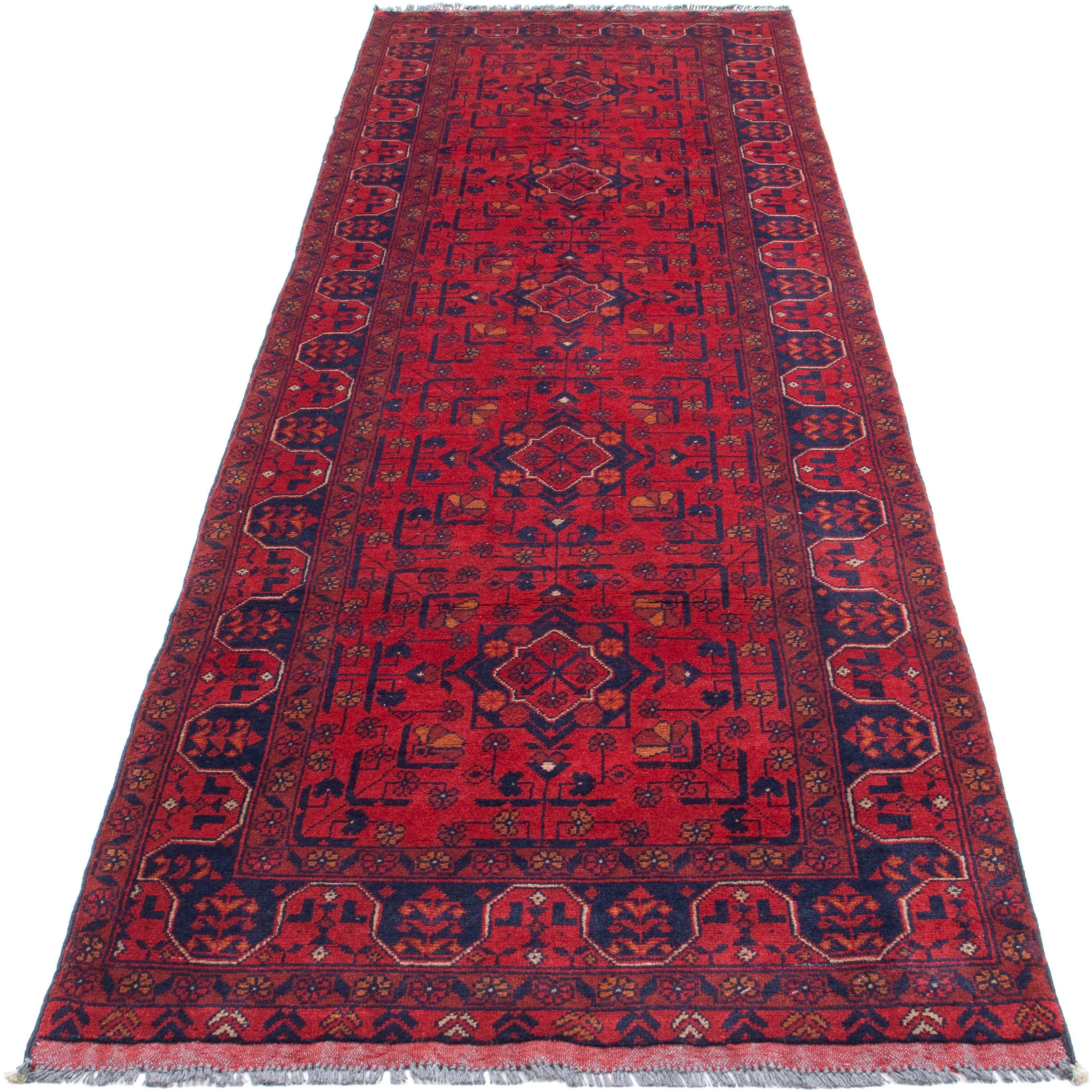 Orientteppich Afghan - Kunduz - 285 x 83 cm - dunkelrot, morgenland, rechteckig, Höhe: 7 mm, Wohnzimmer, Handgeknüpft, Einzelstück mit Zertifikat