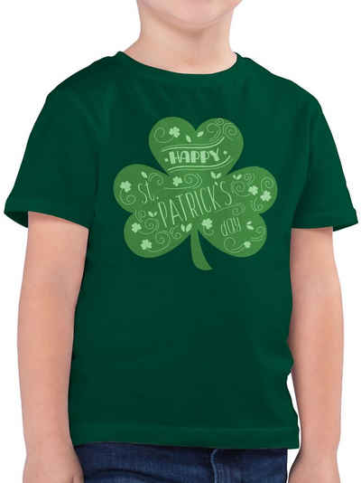 Shirtracer T-Shirt Happy St. Patricks Day Kleeblatt - Anlässe Kinder - Jungen Kinder T-Shirt st patricks day tshirt grün - shirt irland - baumwollshirt