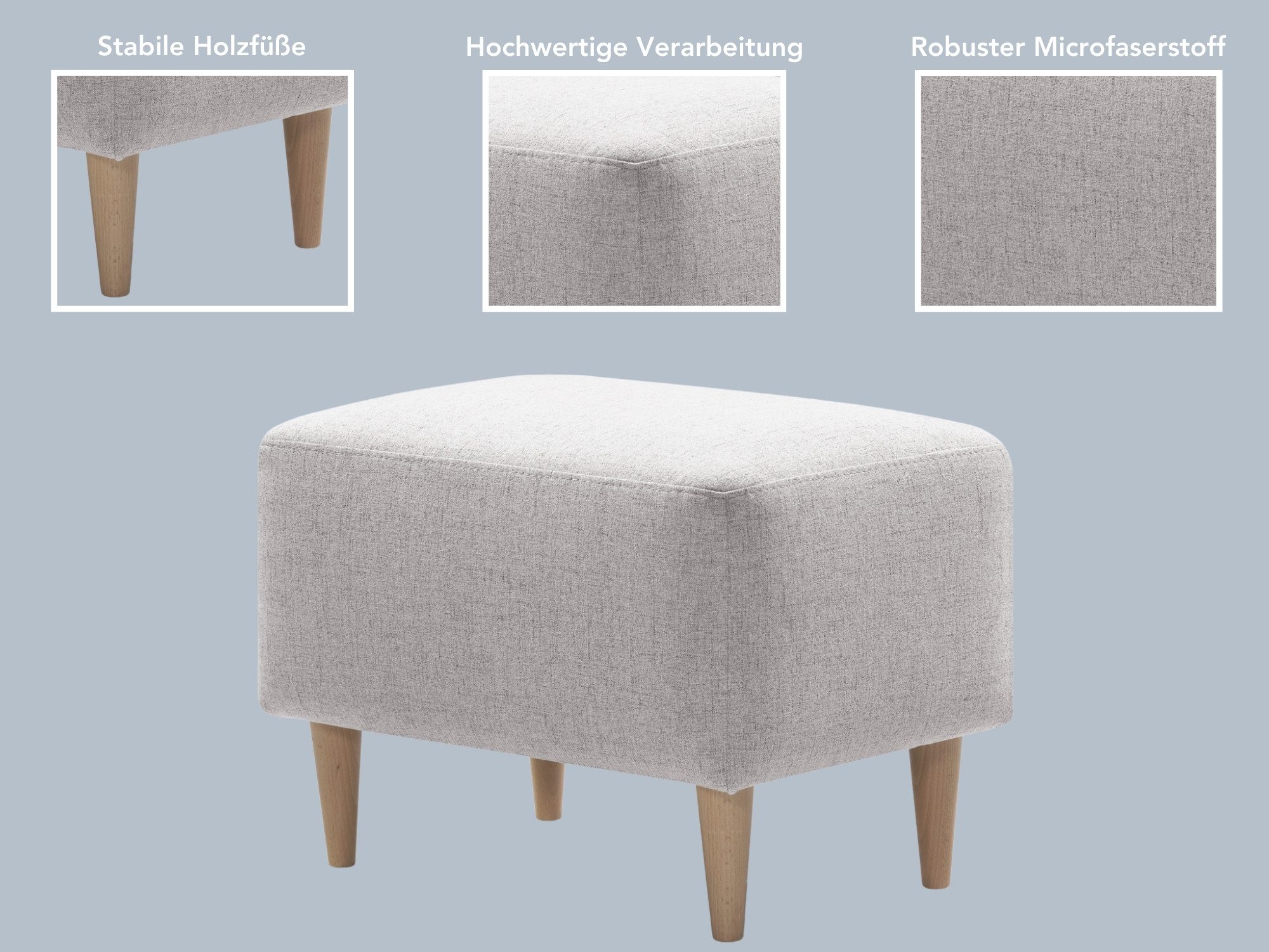 XDREAM Polsterhocker bequemer und moderner Fusshocker, gepolstert (1 St), verschiedene Bezugsqualitäten, in vielen modernen Farben erhältlich