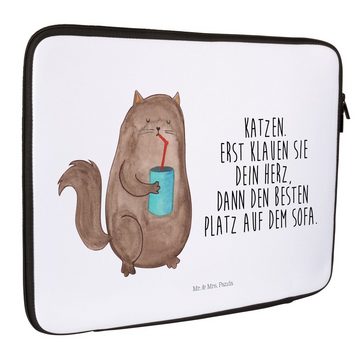 Mr. & Mrs. Panda Laptop-Hülle Katze Dose - Weiß - Geschenk, Katzen, durstig, Katzenliebhaber, Noteb