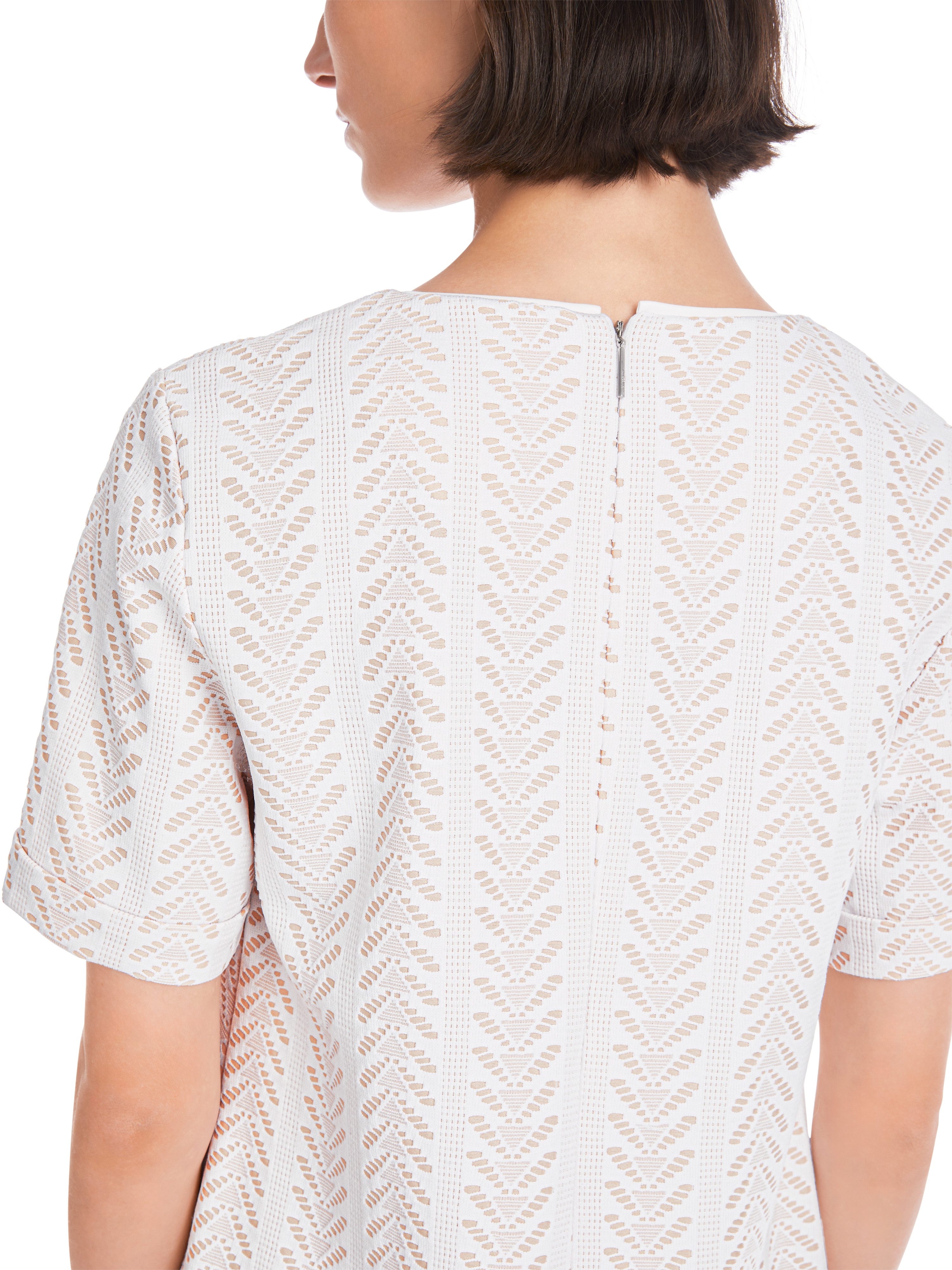 Marc Cain Midikleid "Trip to France" Premium Damenmode Kleid mit Ajour-Muster