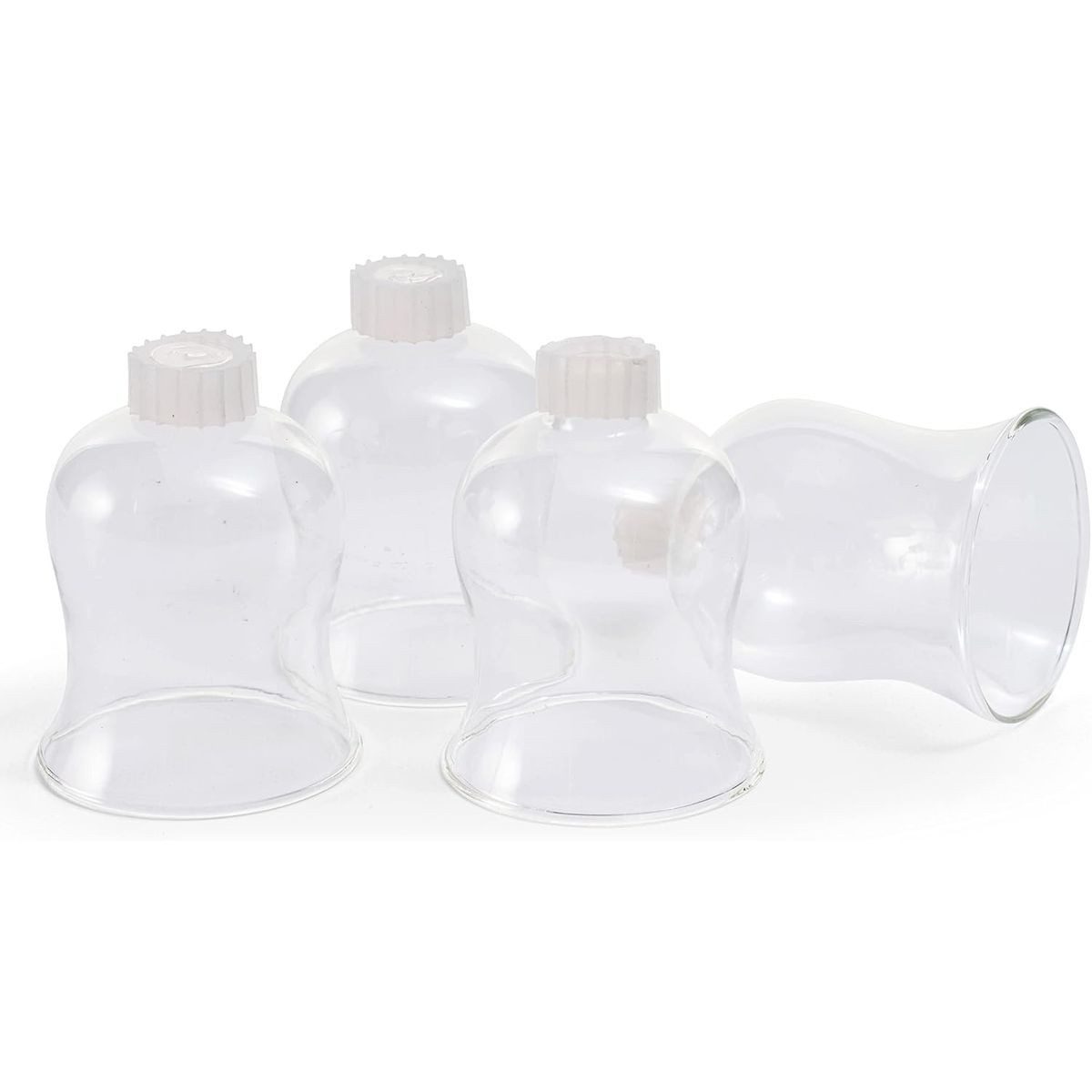 Novaliv LED Dekolicht 10716-4xStuck, 4X Teelichtaufsatz klar 8 cm Glasaufsatz für Kerzenleuchter Kerzenstän