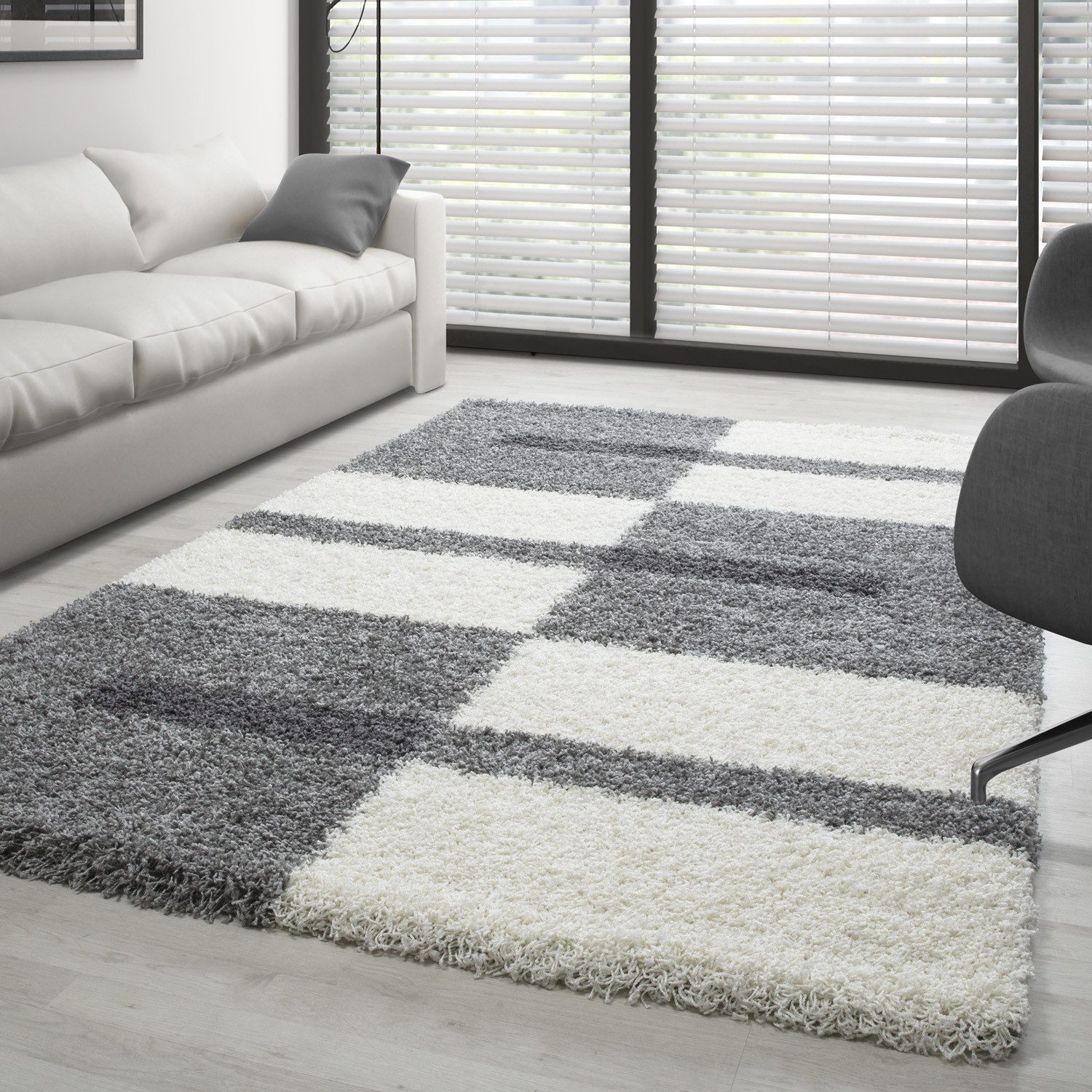 Carpettex Hochflor-Teppich Kariert Design, Läufer, Höhe: günstig online kaufen