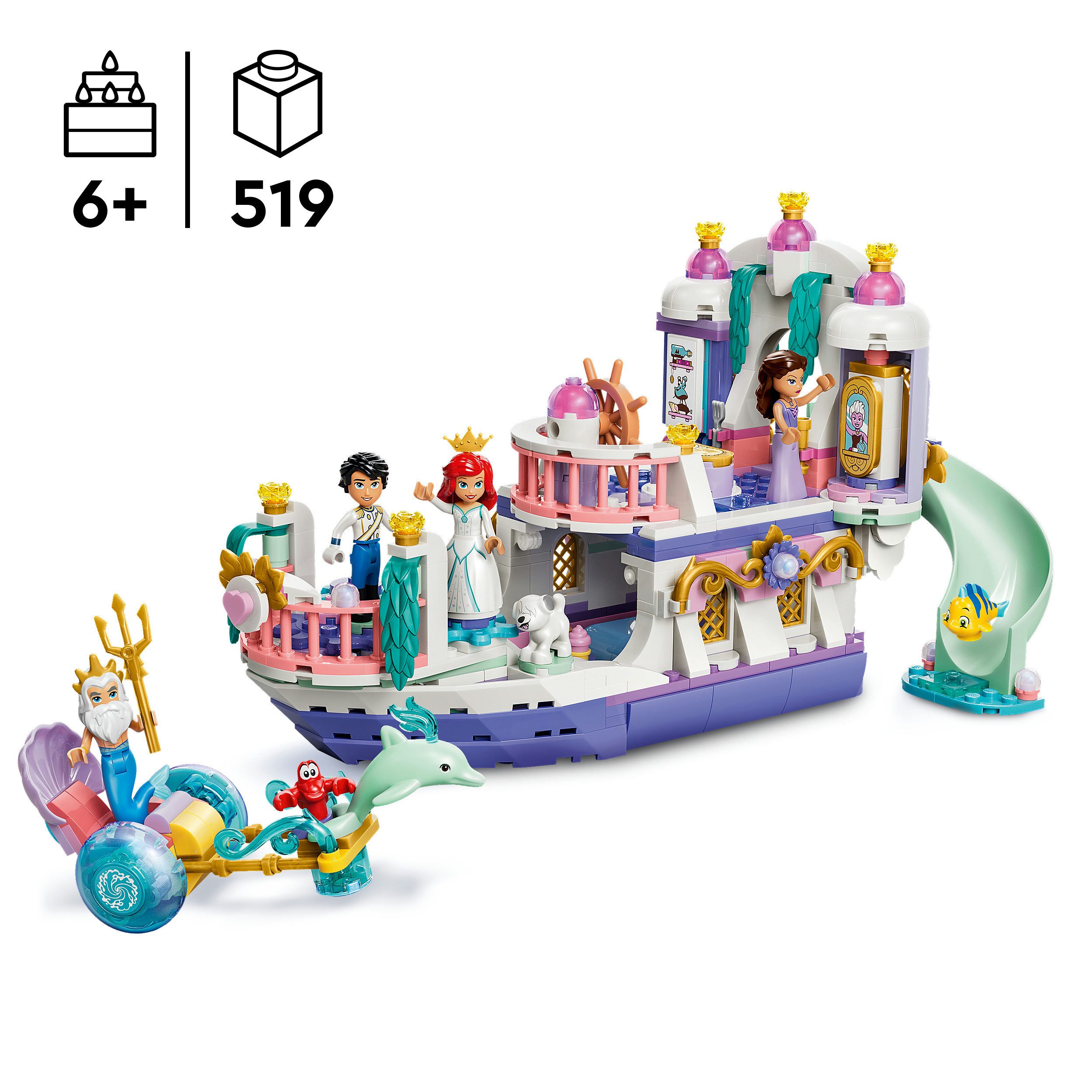 LEGO® Arielles Königliches Hochzeitsboot (43299), LEGO Disney Princess Konstruktionsspielsteine, (519 St), Made in Europe