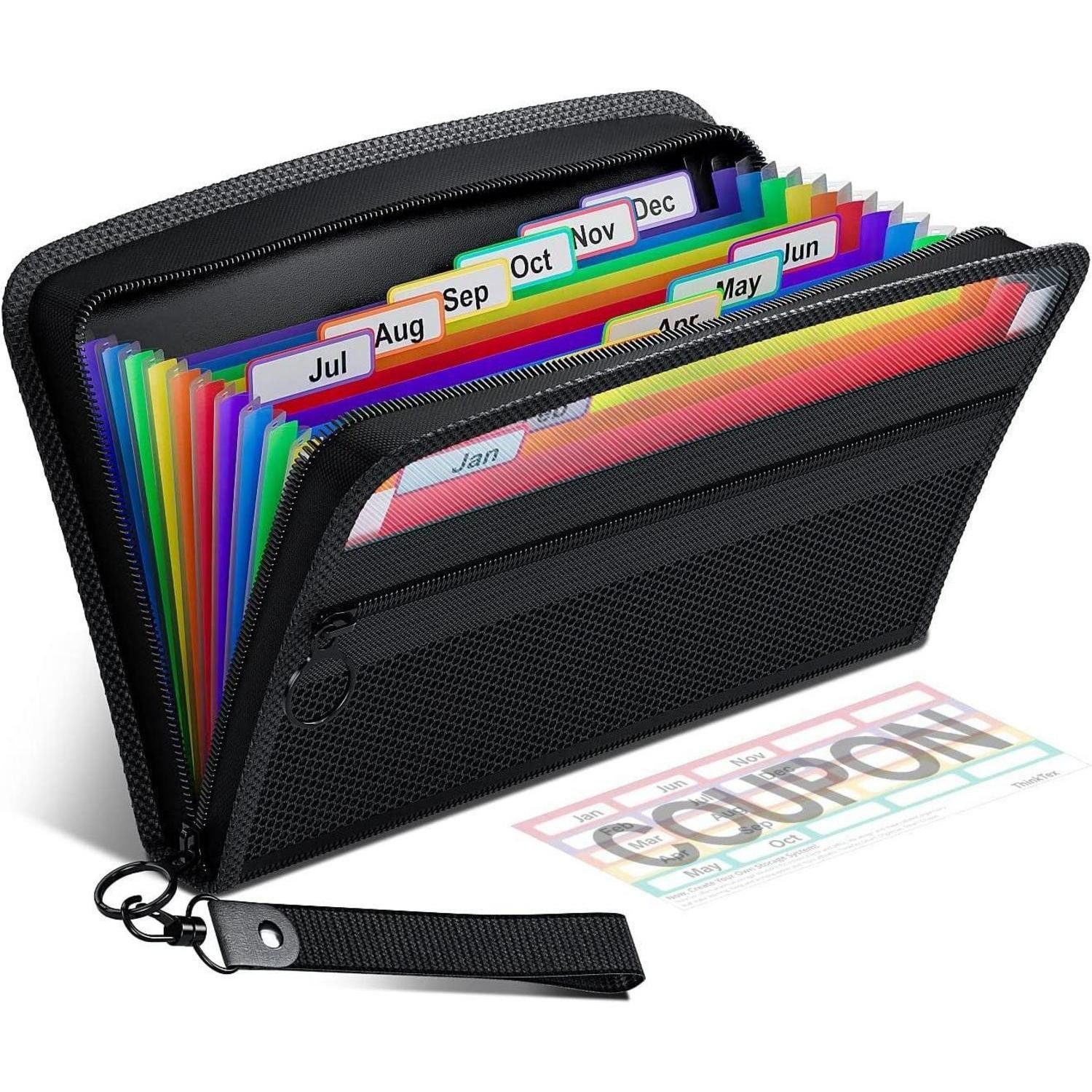 LuxusKollektion Fächermappe Quittung Coupon Organizer 12 Taschen kleine Akk günstig online kaufen