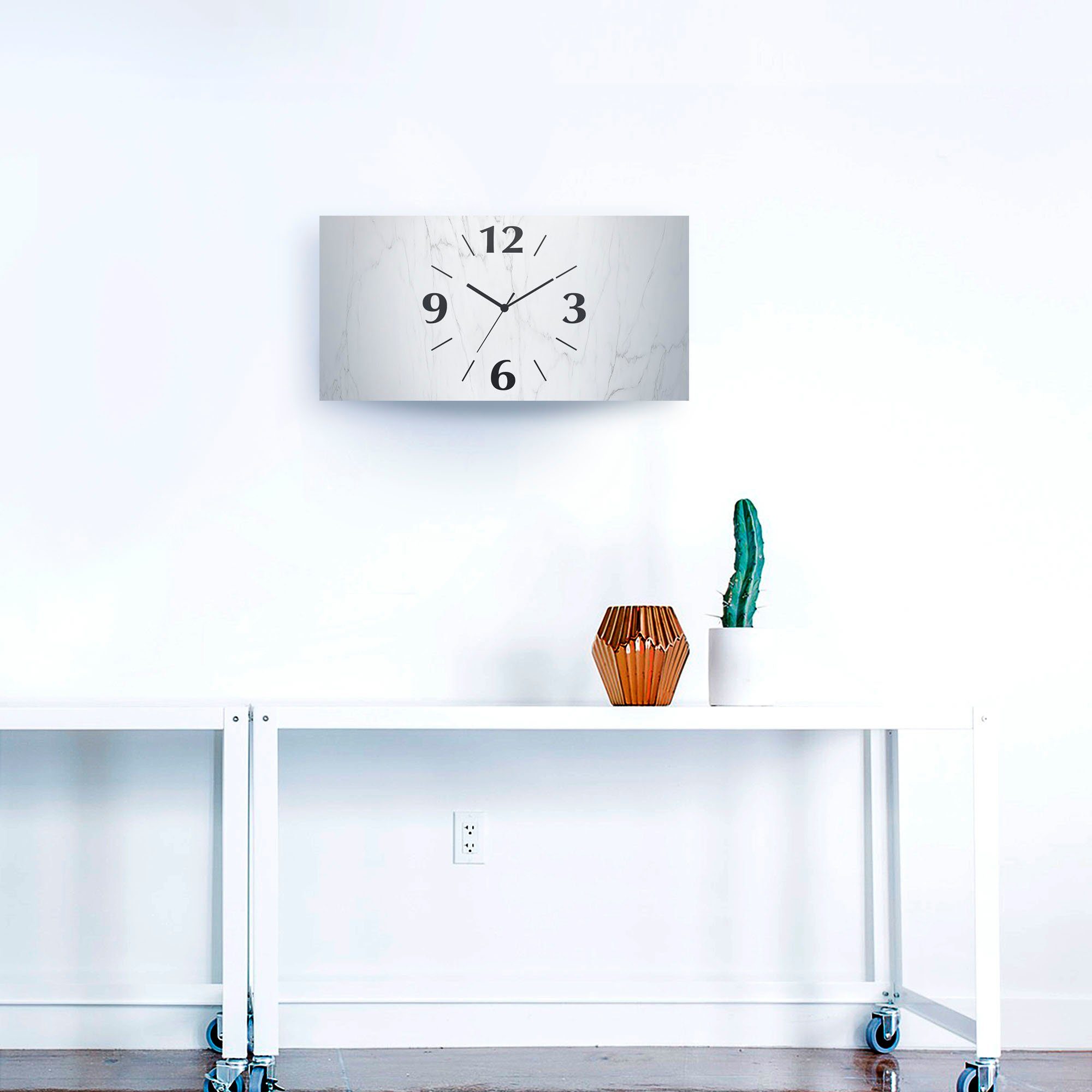 Artland Wanduhr Weiße Marmor Textur (wahlweise mit Quarz- oder Funkuhrwerk, günstig online kaufen