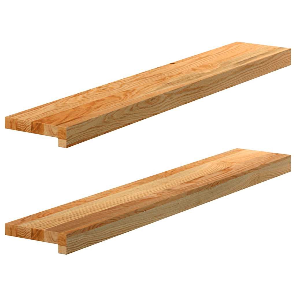 vidaXL Fensterbank 90 x 15 x 2 cm Fensterbänke 2 Stk Hellbraun 90x15x2 cm Massivholz Eich