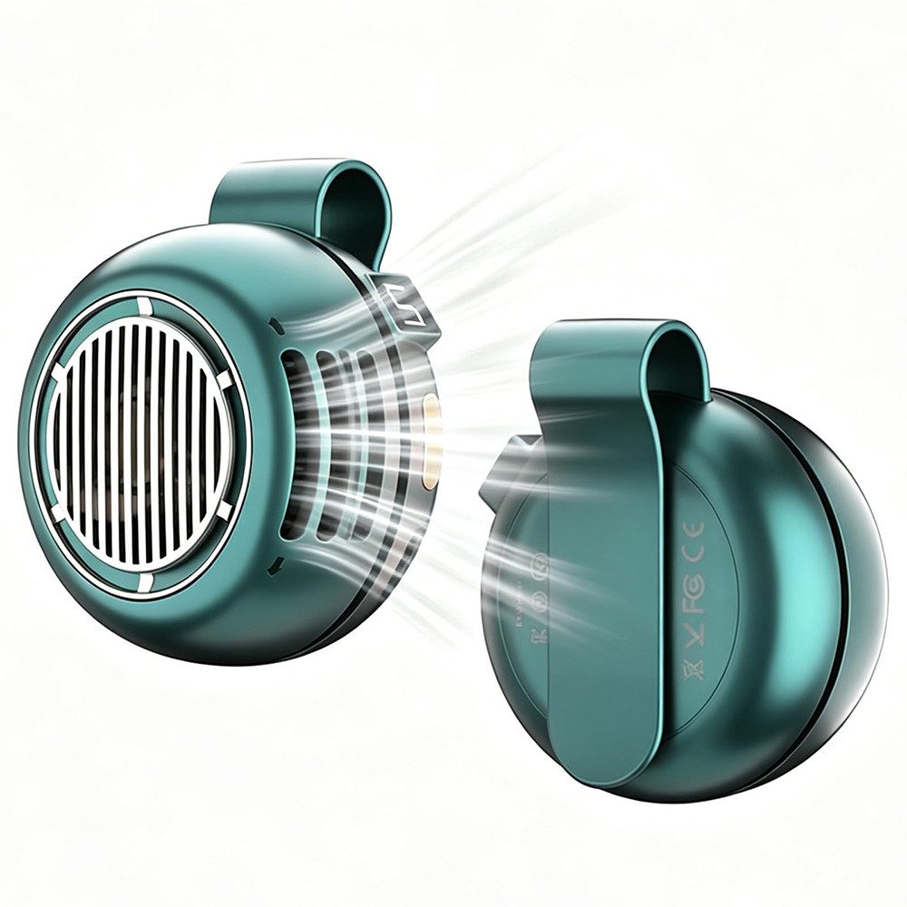 Mrilary Handventilator handfreier Clip- und Taillenventilator,Mini USB-C Wiederaufladbar, 5 Geschwindigkeiten, LED-Digitalanzeige,für Outdoor, Reisen und Büro