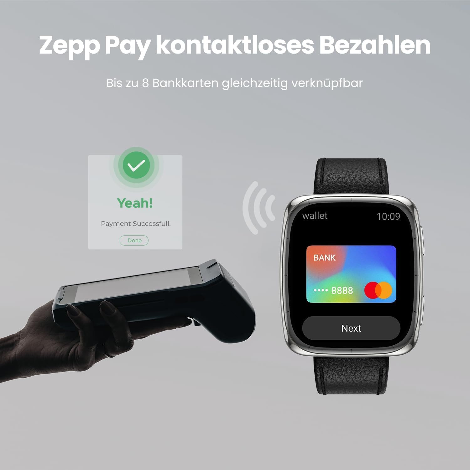 Amazfit Active 2 Square-69 Smartwatch (4,4 cm, android ios), Premium Smartwatch mit AMOLED Display GPS Fitness und Sportmodi