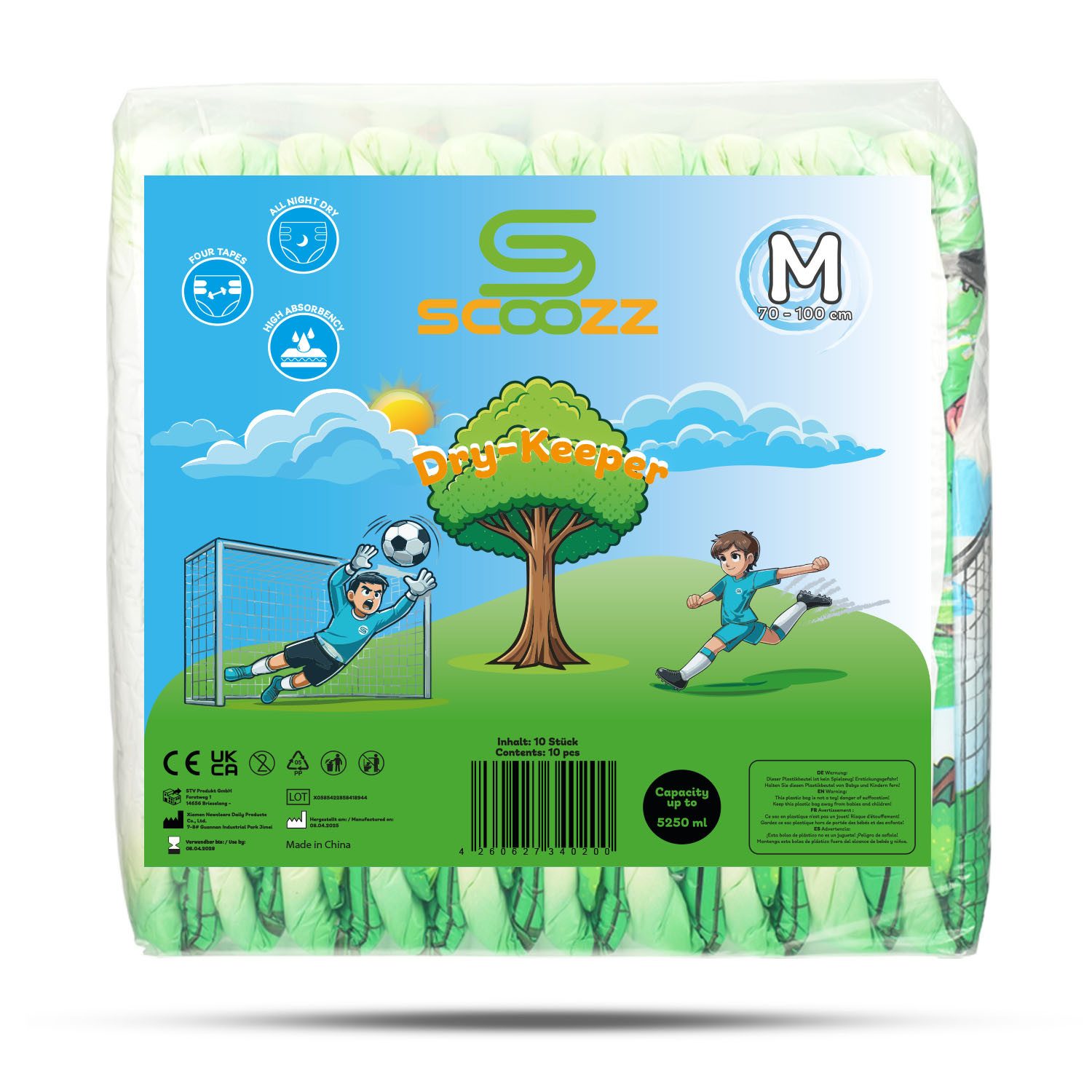 Scoozz Windeln Scoozz Dry-Keeper Inkontinenzwindel Fußball-Design