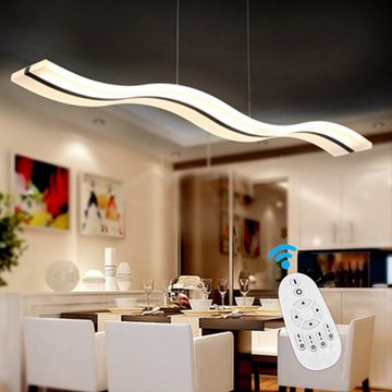 Daskoo Deckenleuchten LED Pendelleuchte Esstisch Modern wellig Hängelampe mit Fernbedienung, LED fest integriert, Warmweiß, Kaltweiß, Neutral, für Esszimmer Hängelampe Deckenlampe, dimmbar