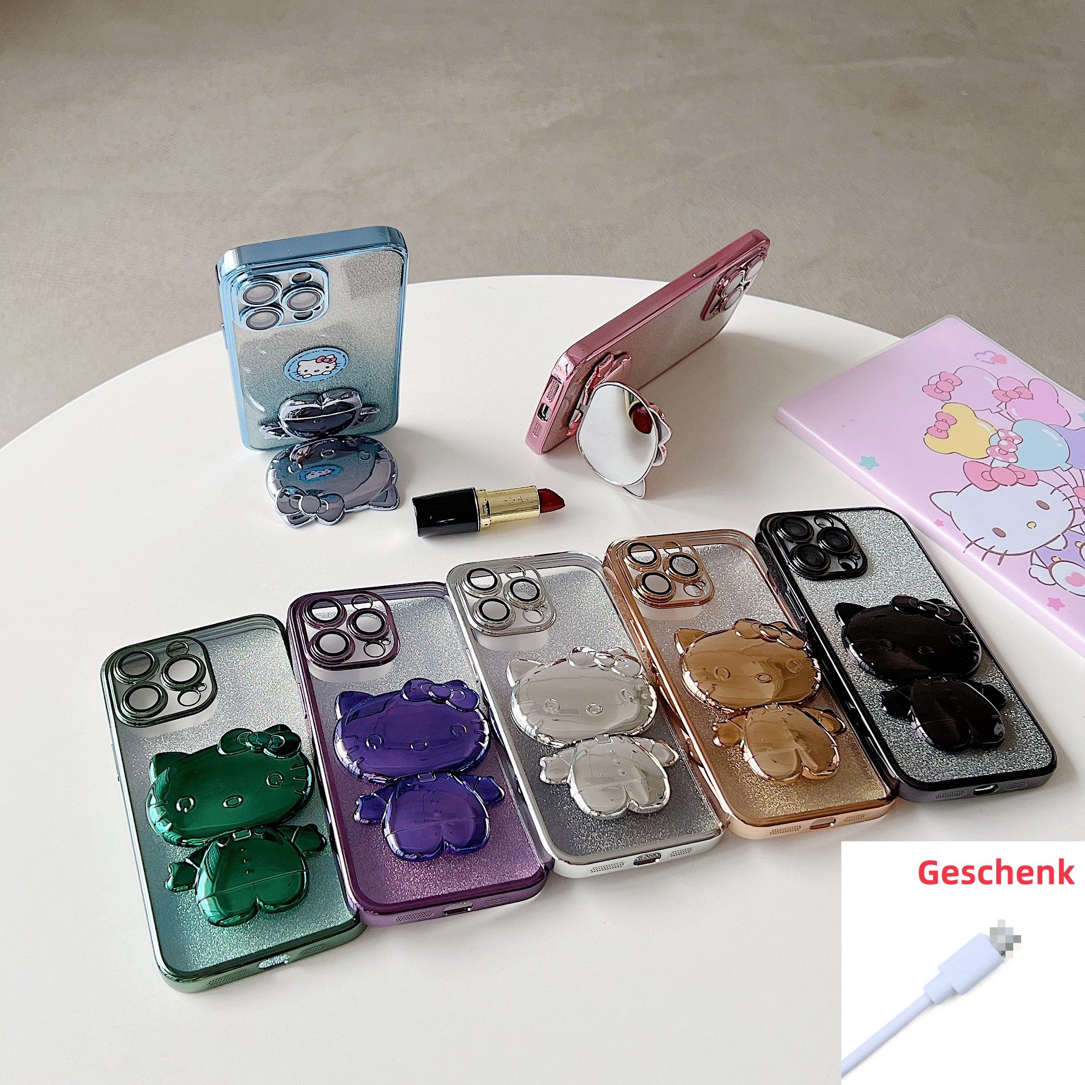 Innocase Handyhülle Glitzer Hülle Case Mit Ständer für iPhone Modelle Kamera Schutz