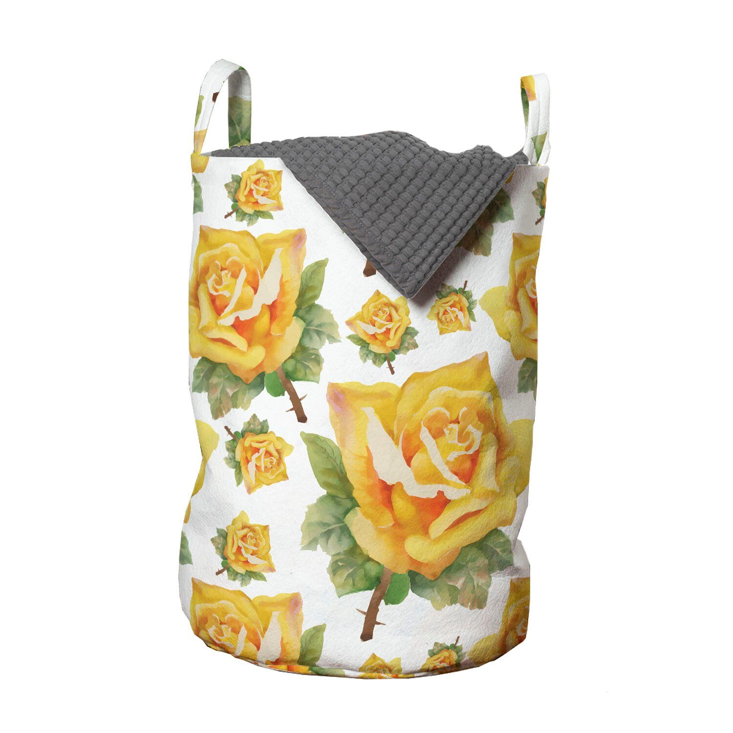 Abakuhaus Wäschesäckchen Wäschekorb mit Griffen Kordelzugverschluss für Waschsalons, Rose Roses Natürliche Schönheit