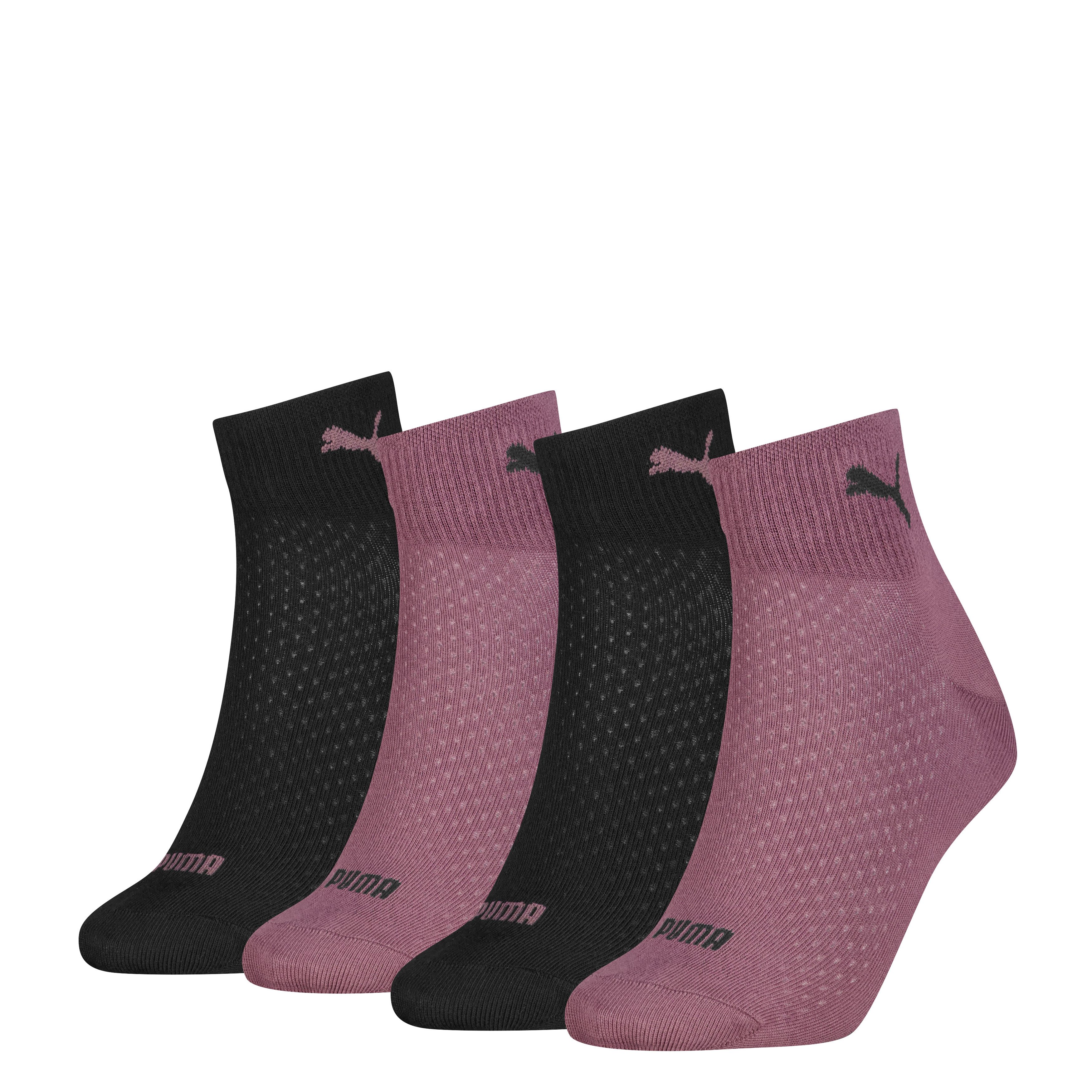 PUMA Kurzsocken PUMA WOMEN QUARTER 4P (4 Paar) mit atmungsaktivem Materialmix