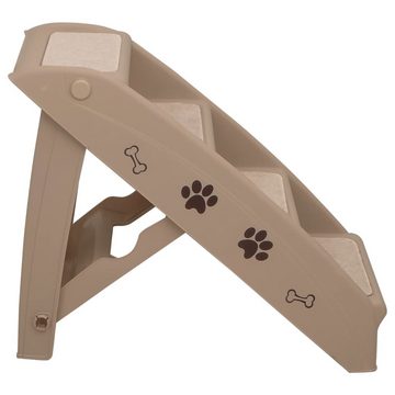 vidaXL Haustiertreppe vidaXL Hundetreppe mit 4 Stufen Klappbar Dunkelgrau